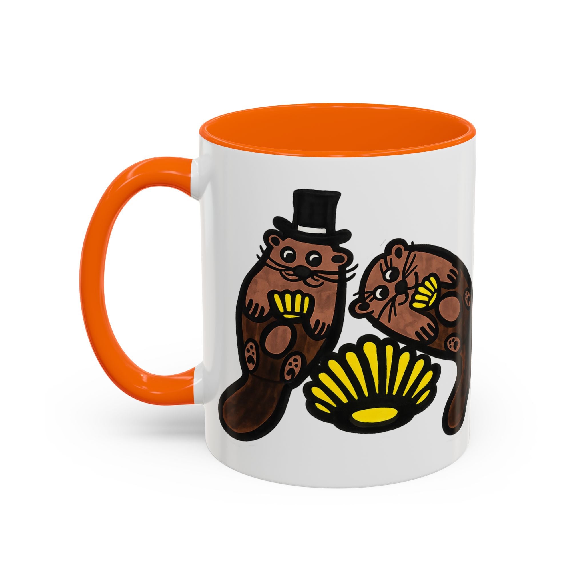 Otter with Top Hat and Shell Mug | Accent Coffee Cup