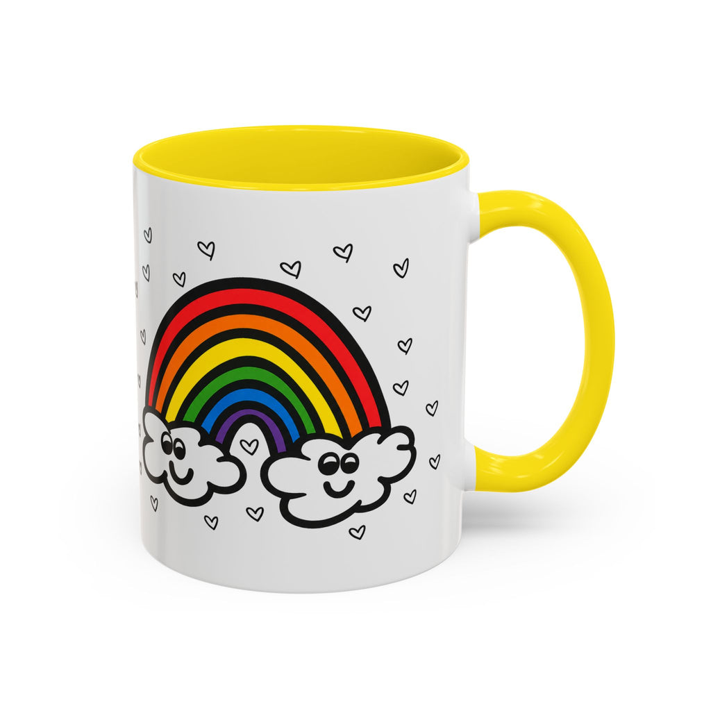 Hand-Drawn Smiling Rainbow Clouds mug | Accent Coffee Mug 11oz or 15oz