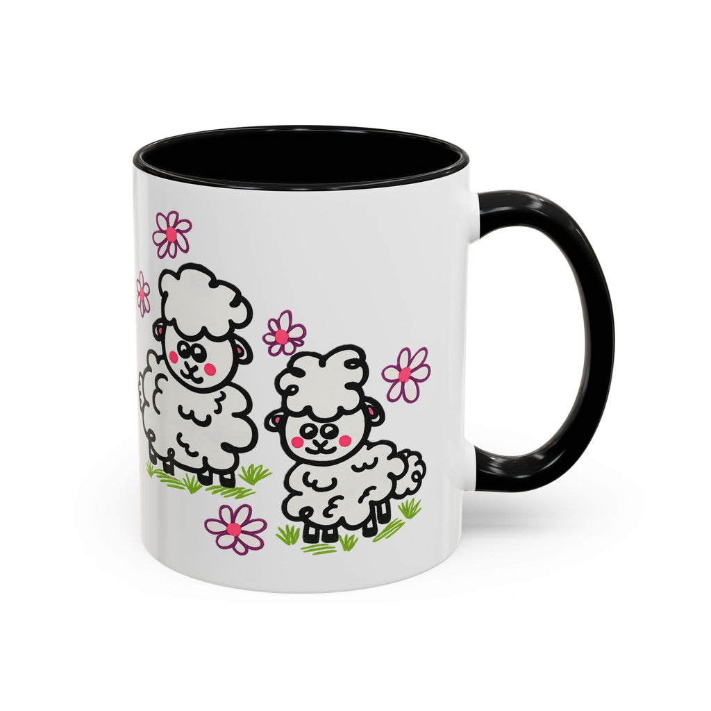 Hand-Drawn Cute Cartoon Sheep Pattern Mug | Accent Coffee Mug