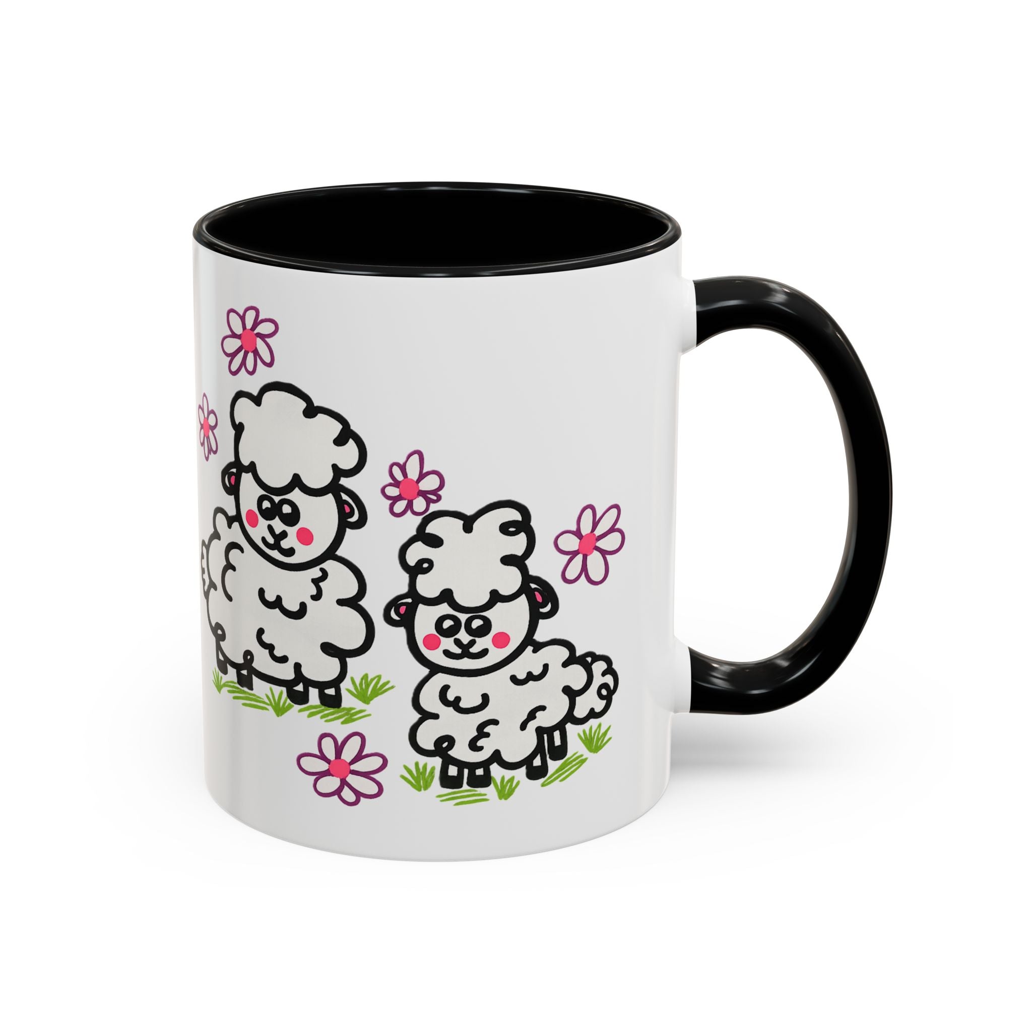 Hand-Drawn Cute Cartoon Sheep Pattern Mug | Accent Coffee Mug