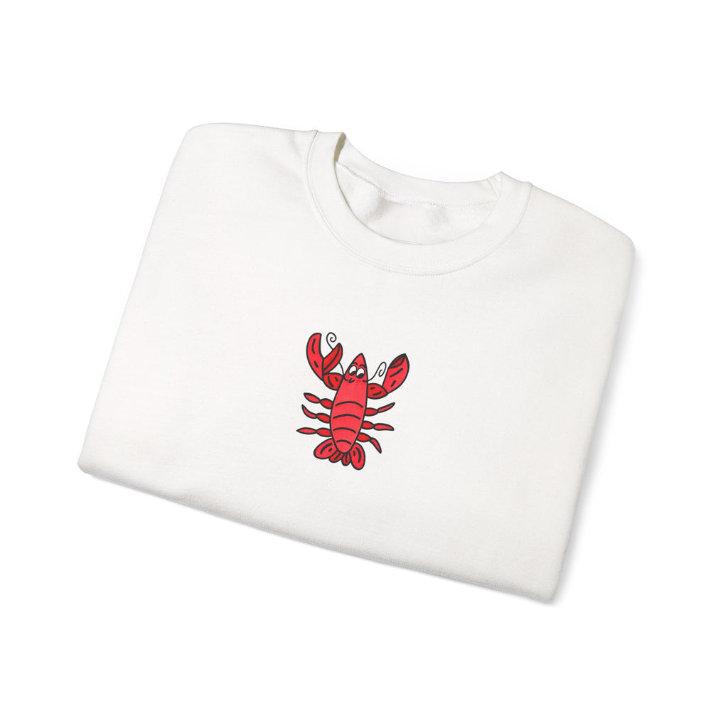 Hand-Drawn Red Lobster Illustration Sweatshirt | Minimal Lobster Seafood Shirt
