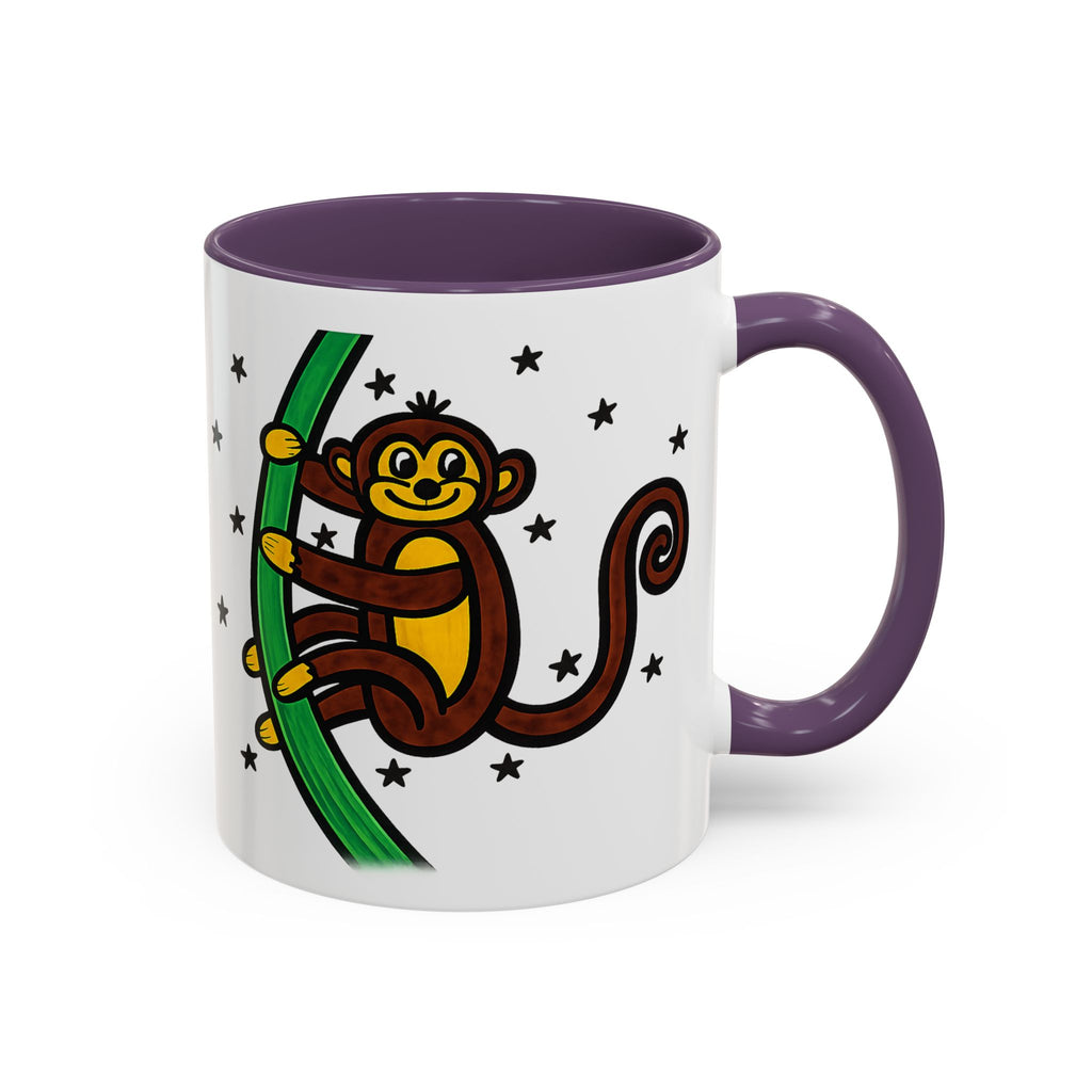 Hand-Drawn Playful Monkey on Vine Coffee Mug | Accent Mug 11oz 15oz