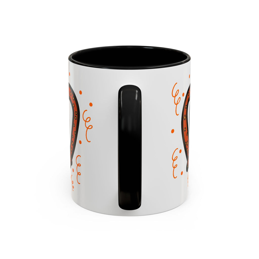 Hand-Drawn Orange Pattern Pretzel mug | Accent Coffee Mug 11oz 15oz