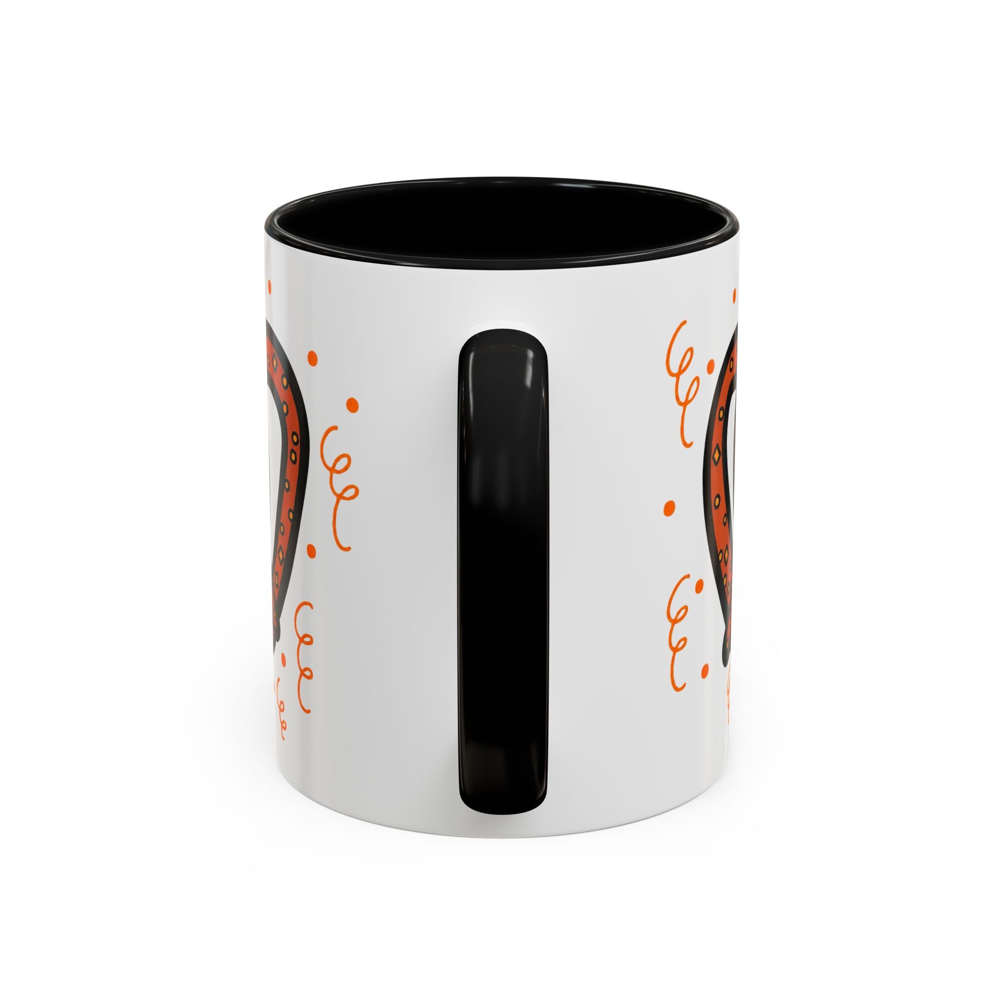 Hand-Drawn Orange Pattern Pretzel mug | Accent Coffee Mug 11oz 15oz