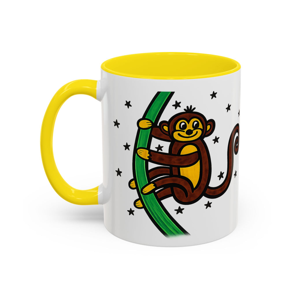 Hand-Drawn Playful Monkey on Vine Coffee Mug | Accent Mug 11oz 15oz