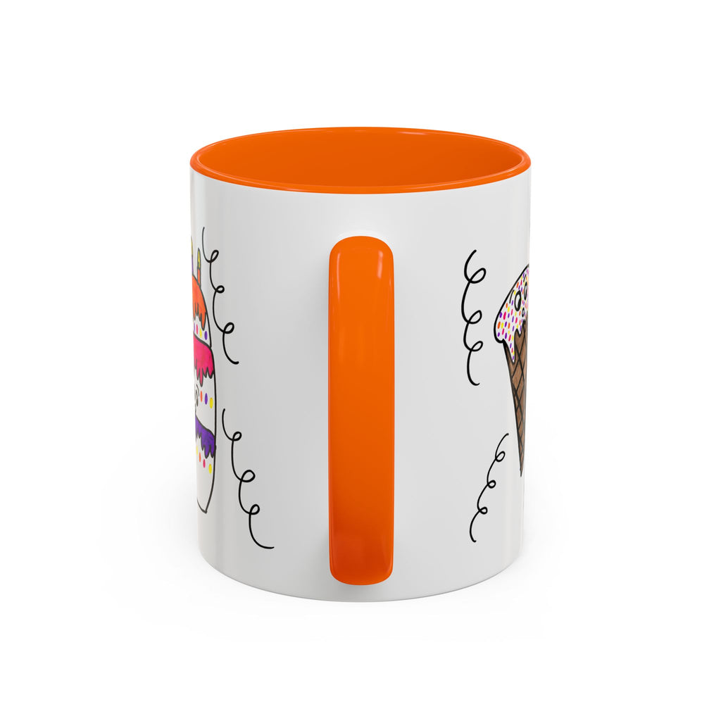 Hand-Drawn Cute Doodle Ice Cream & Cake Mug | Accent Coffee Mug