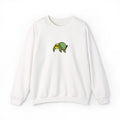 Hand-Drawn Green Turtle Illustration Sweatshirt | Small Center Chest Patch Design