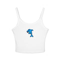 Hand-Drawn Smiling Blue Dolphin Tank Top | Cute Ocean Animal Crop Top