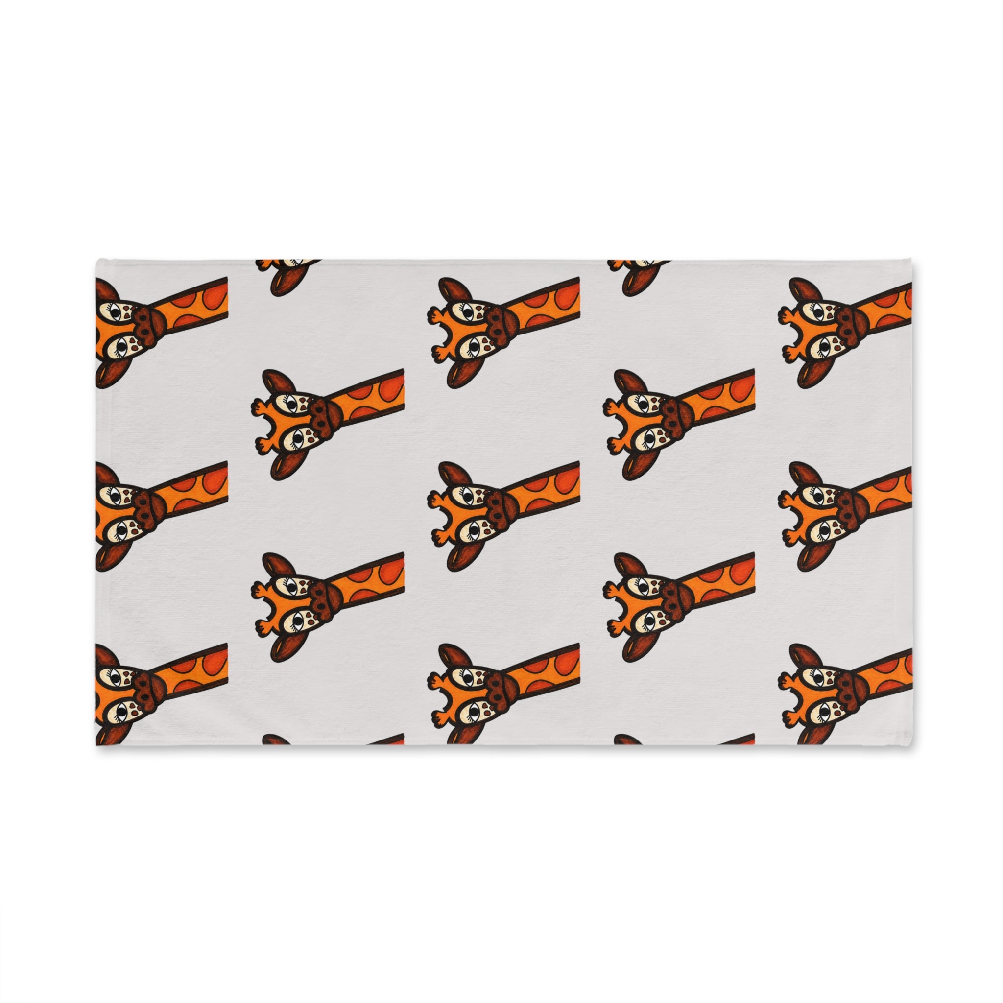 Hand-Drawn Cute Giraffe Hand Towel, Whimsical Safari Bathroom Decor, Animal Kitchen Towel, Cozy Jungle Tea Towel Gift