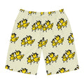 Hand-Drawn Yellow Duck Pattern Board Shorts | All-Over Print