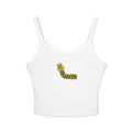 Hand-Drawn Cute Smiling Caterpillar Tank Top | Tiny Cartoon Bug Center Chest
