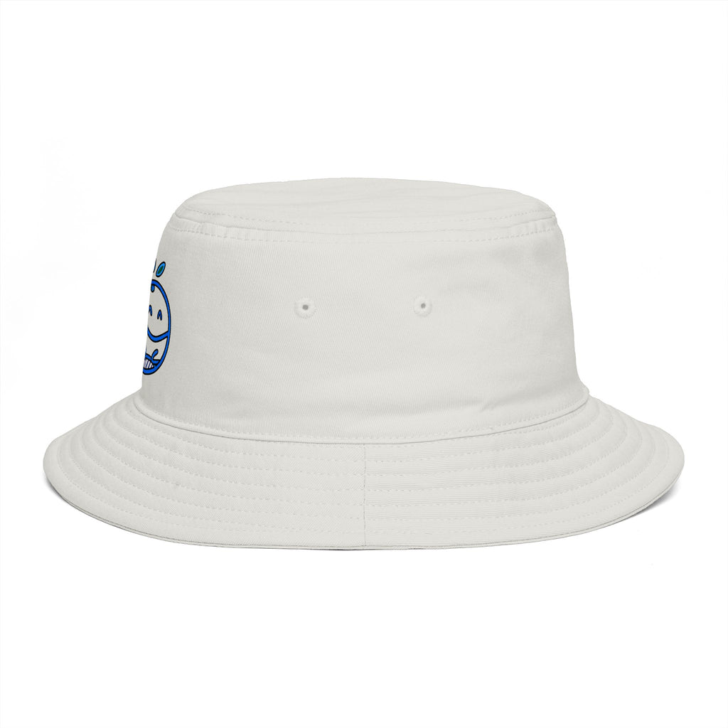 Hand-Drawn Smiling Blue Whale Bucket Hat | Cute Ocean Hat