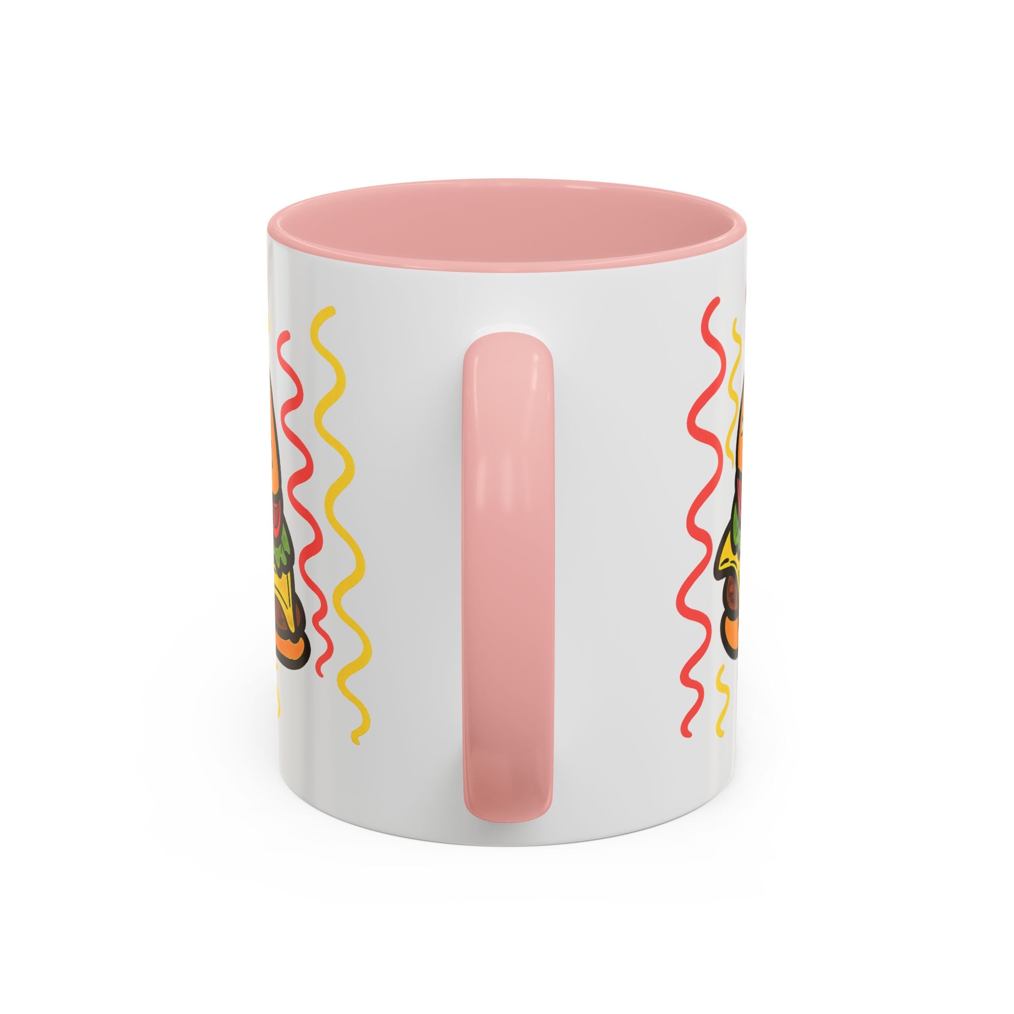 Hand-Drawn Cute Cheeseburger Cartoon Mug | Accent Coffee Mug 11oz 15oz