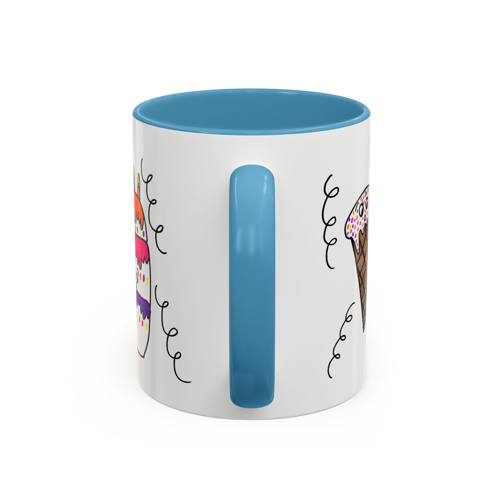 Hand-Drawn Cute Doodle Ice Cream & Cake Mug | Accent Coffee Mug