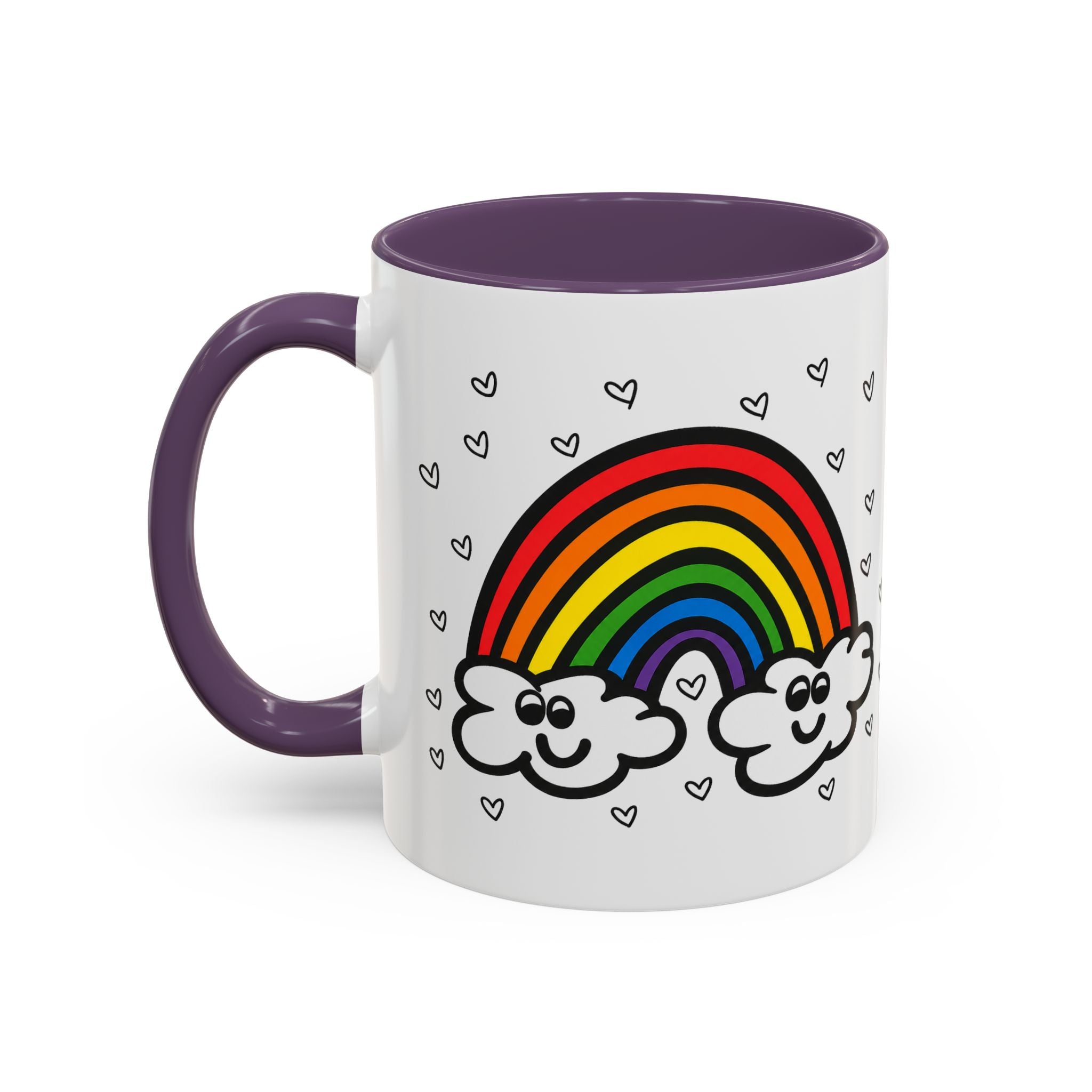 Hand-Drawn Smiling Rainbow Clouds mug | Accent Coffee Mug 11oz or 15oz