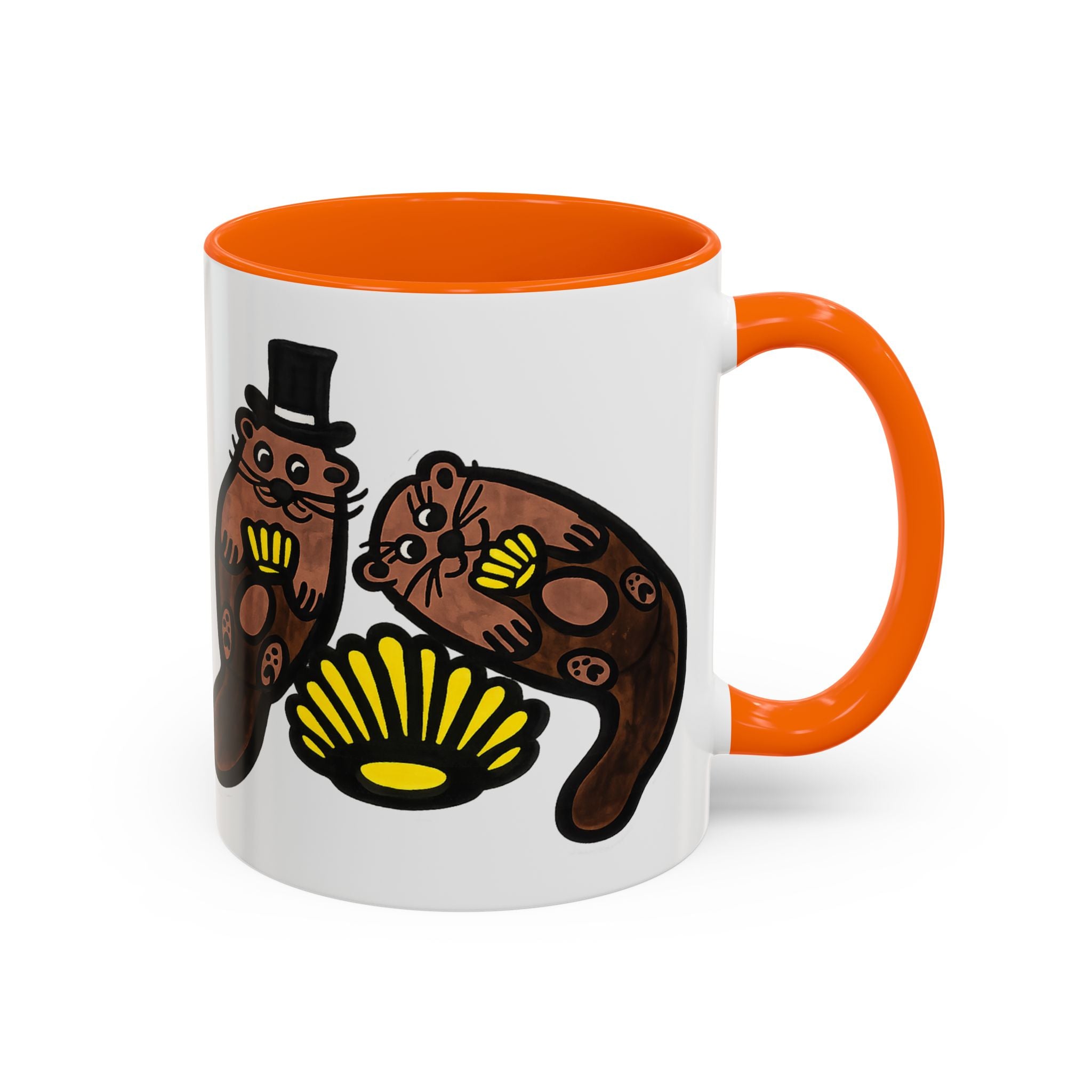 Otter with Top Hat and Shell Mug | Accent Coffee Cup