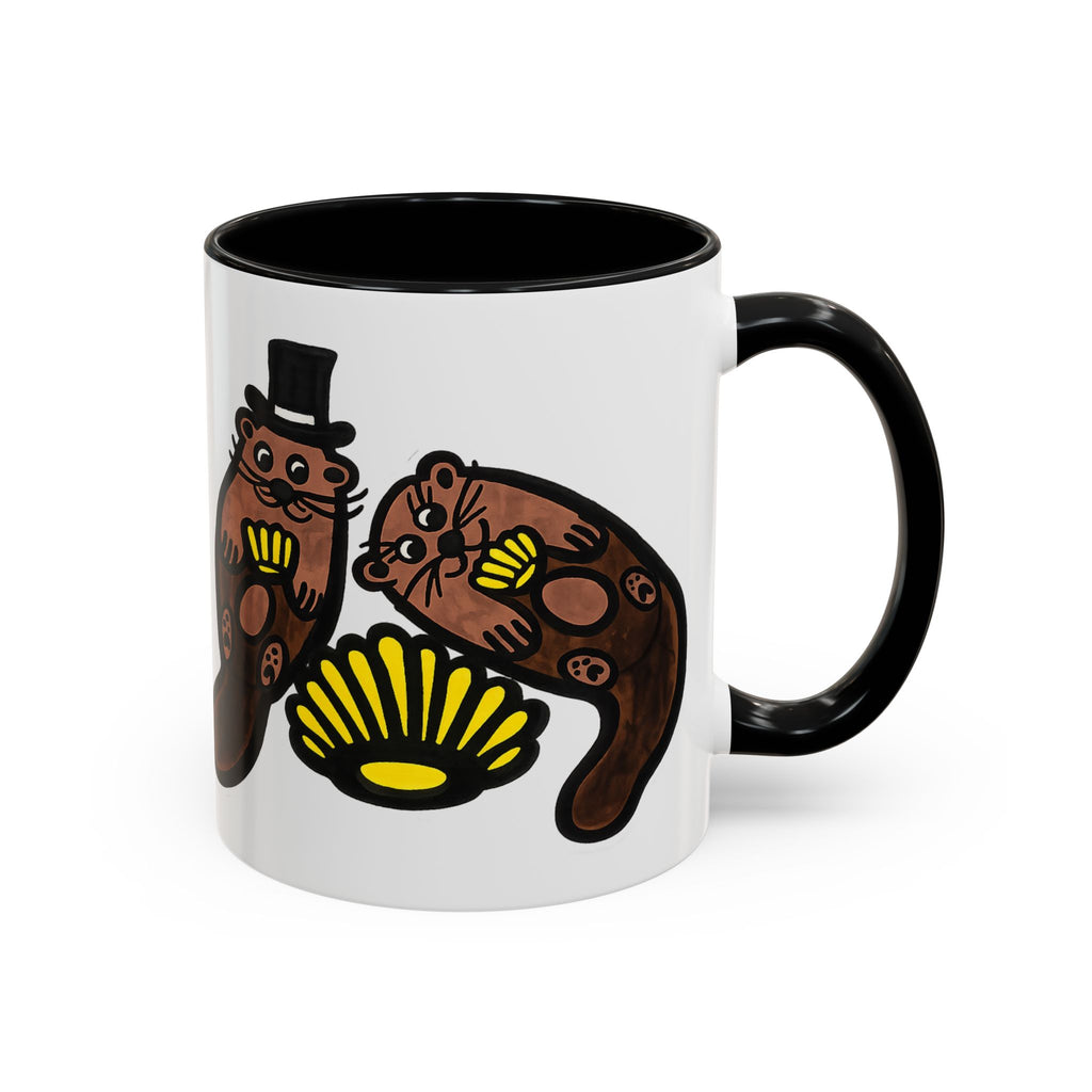 Otter with Top Hat and Shell Mug | Accent Coffee Cup