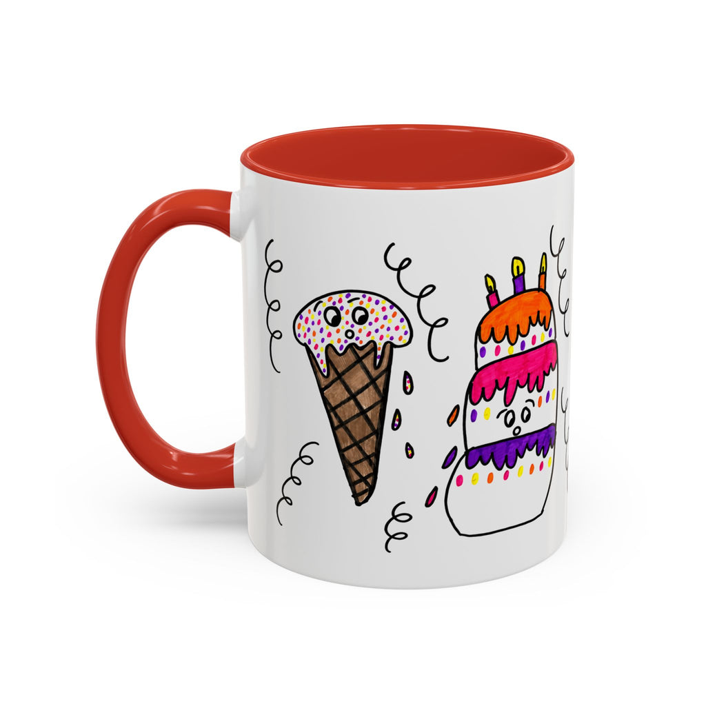 Hand-Drawn Cute Doodle Ice Cream & Cake Mug | Accent Coffee Mug