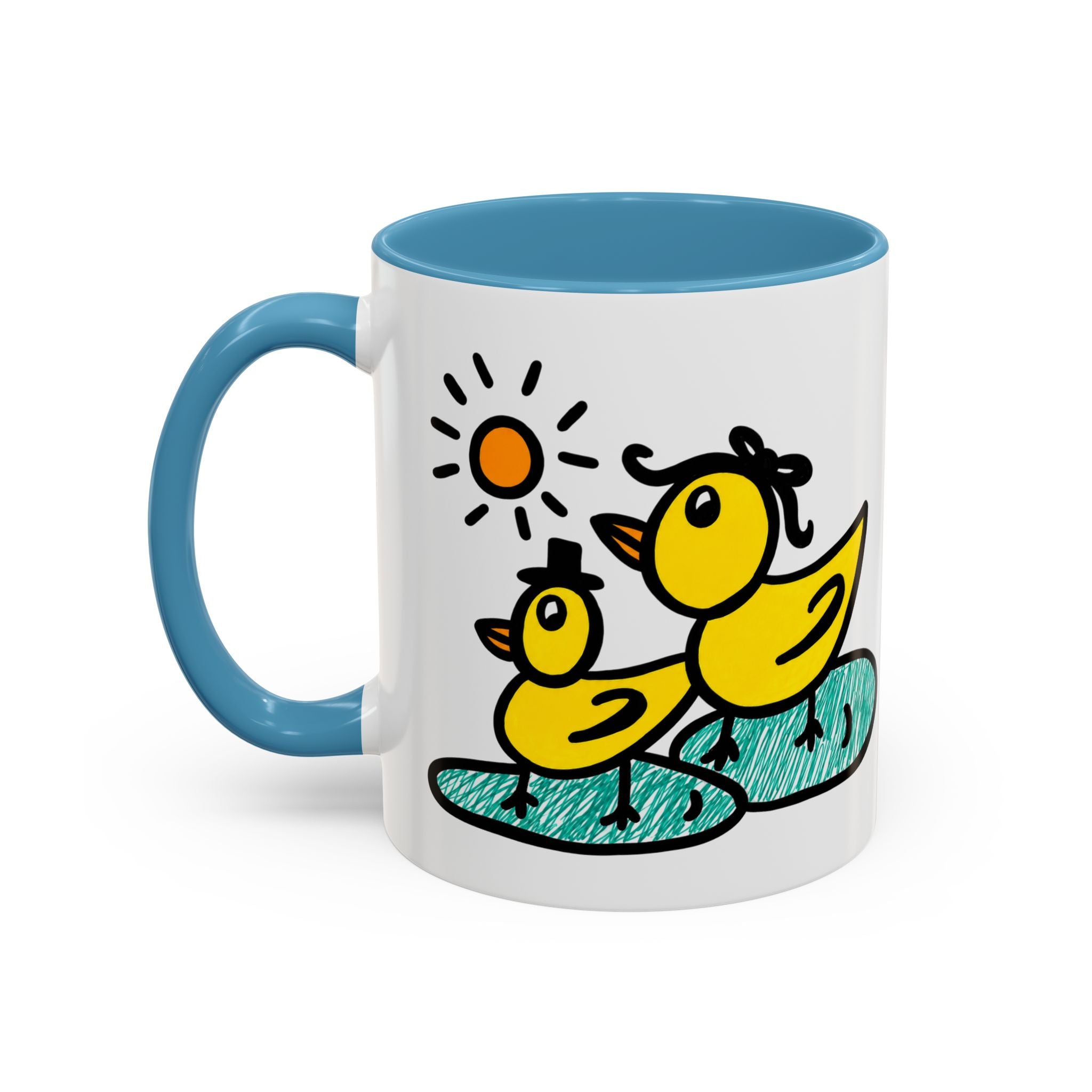 Hand-Drawn Cute Ducks in Pond Mug | Accent Coffee Mug 11oz 15oz
