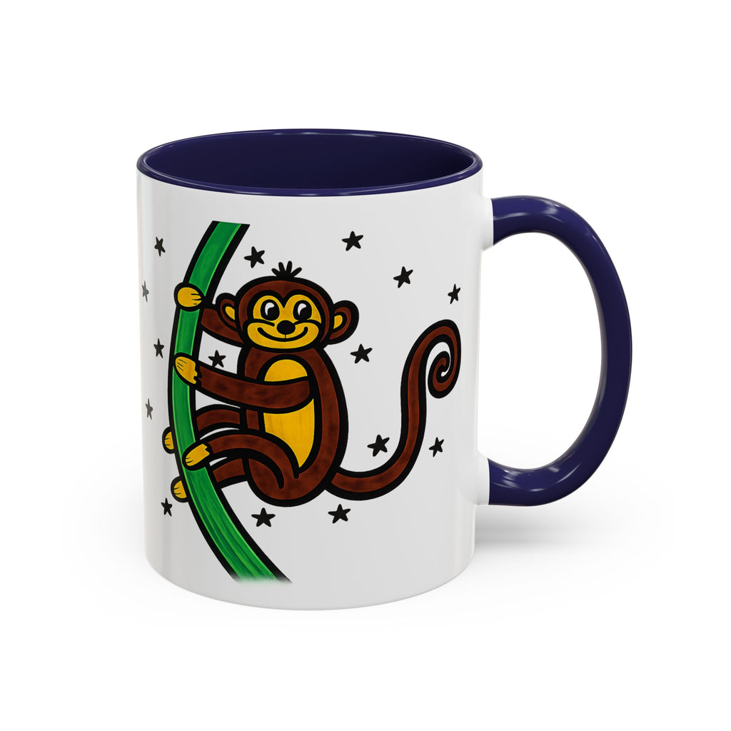 Hand-Drawn Playful Monkey on Vine Coffee Mug | Accent Mug 11oz 15oz