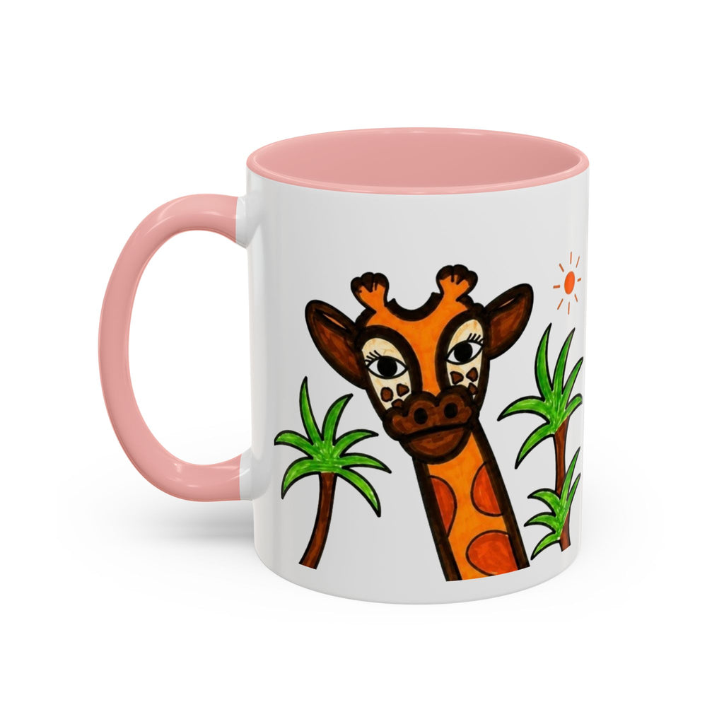 Hand-Drawn Peeking Giraffe Safari Mug | Accent Coffee Mug 11oz 15oz