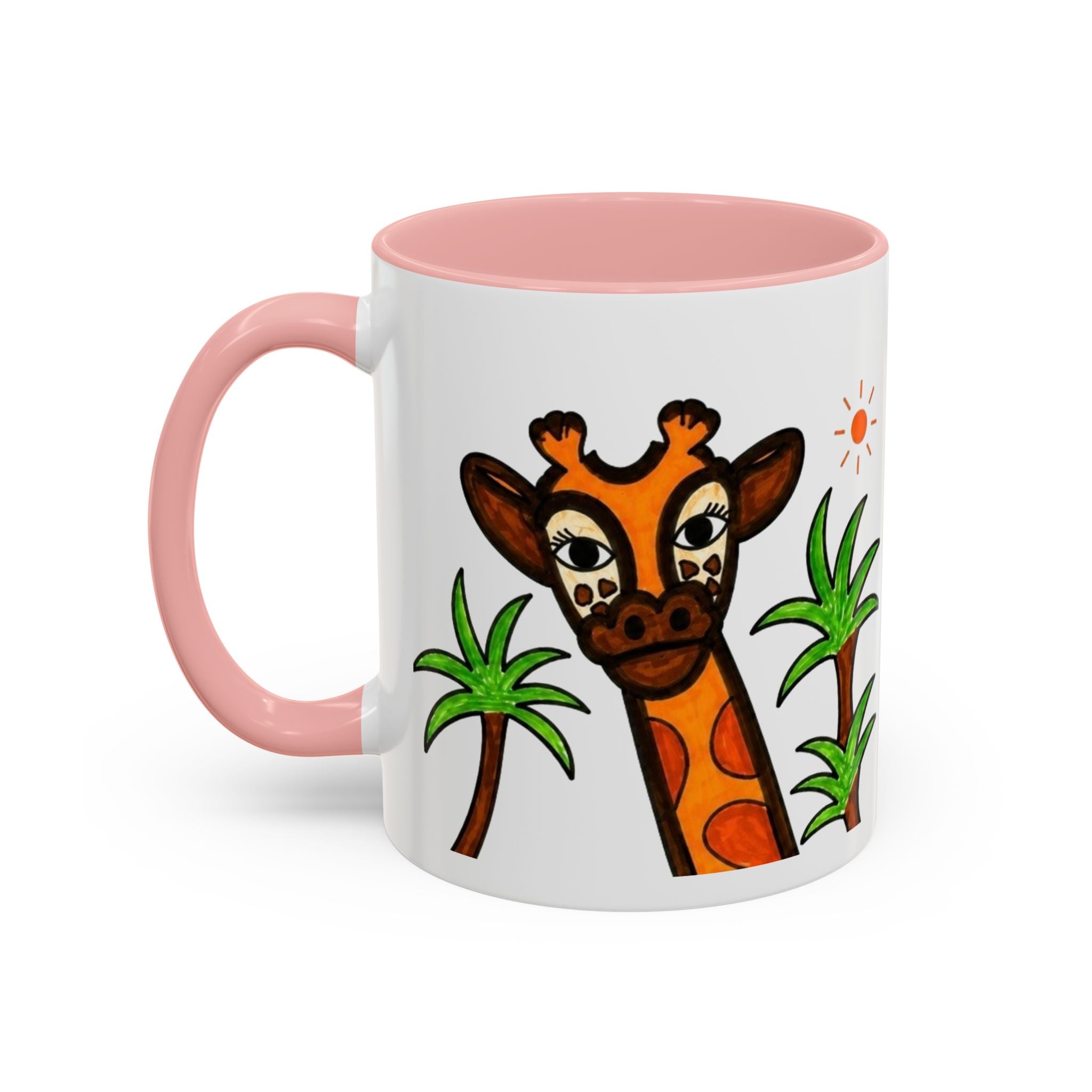 Hand-Drawn Peeking Giraffe Safari Mug | Accent Coffee Mug 11oz 15oz