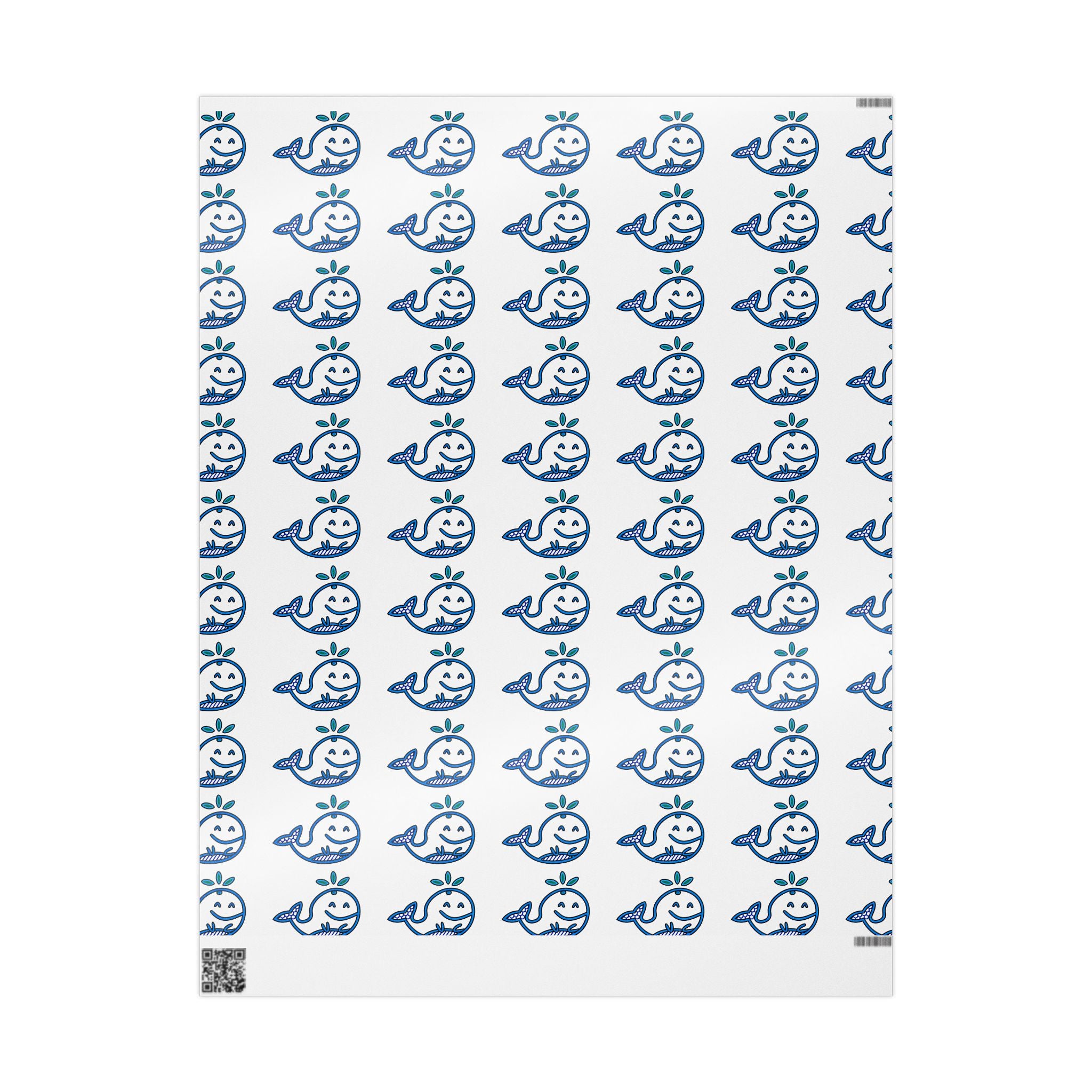 Hand-Drawn Whale Pattern Wrapping Paper | Nautical Ocean Gift Wrap