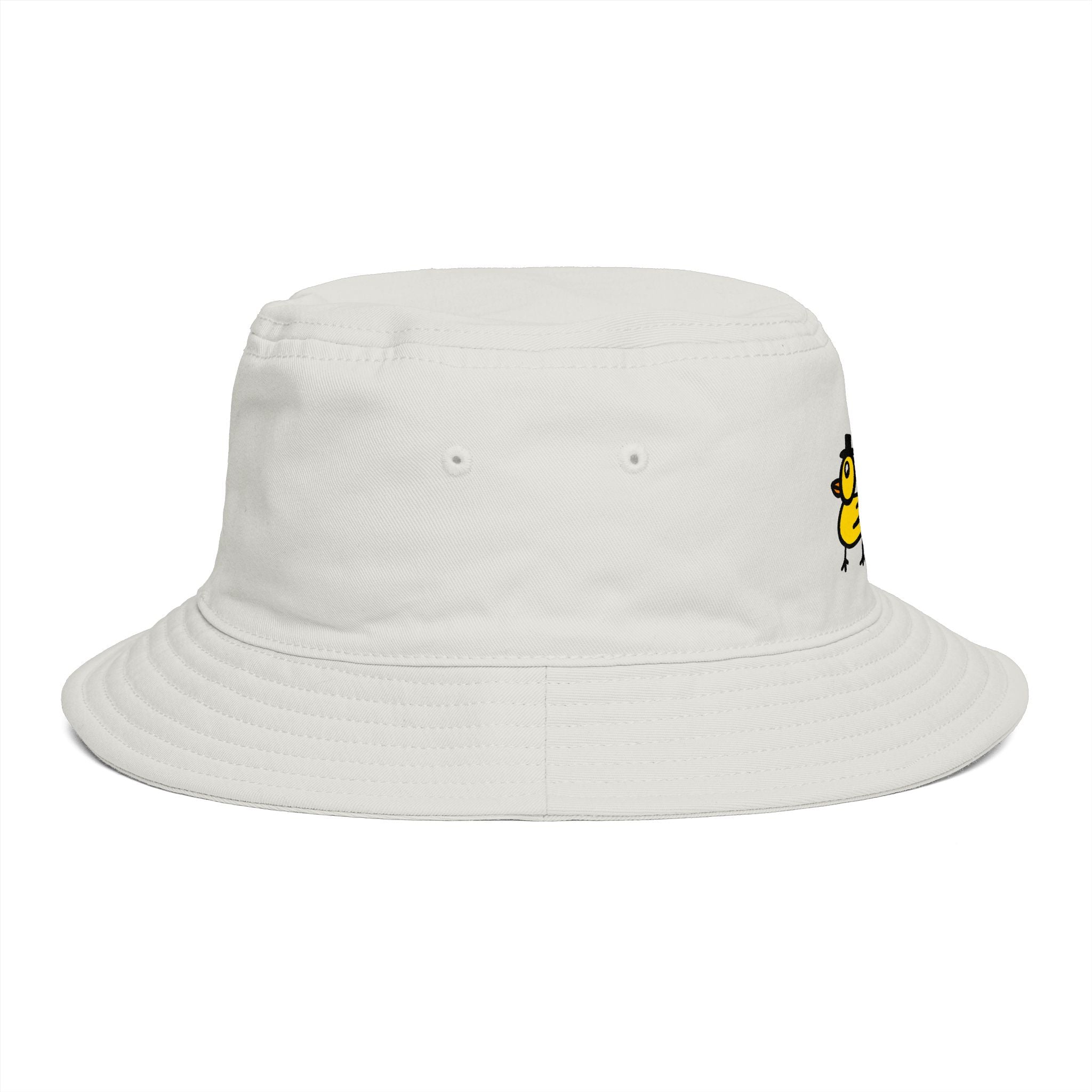 Hand-Drawn Mama and Baby Chicks Bucket Hat | Cute Yellow Chick
