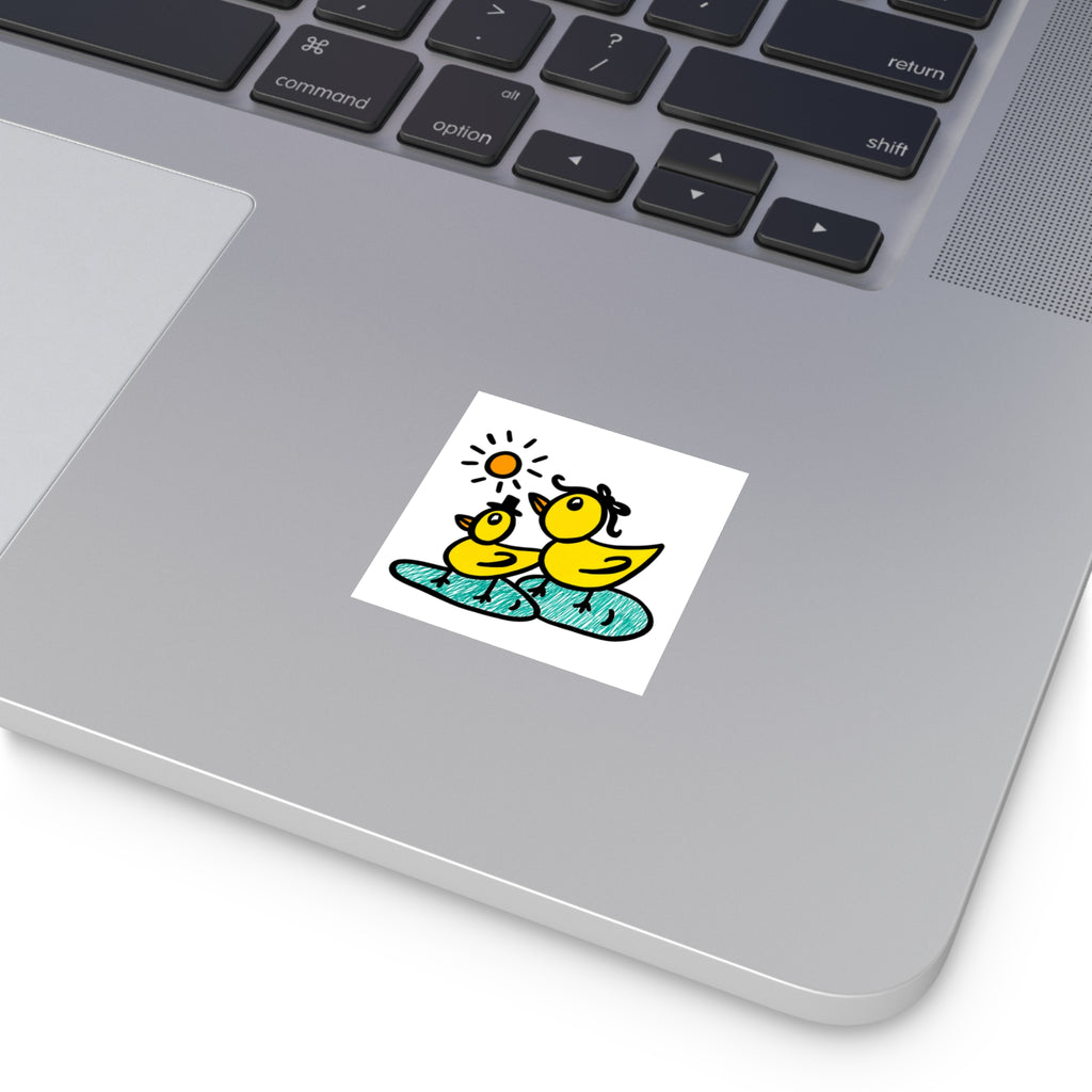 Cute Duck Sticker, Hand Drawn Duckling Sticker, Whimsical Yellow Duck Vinyl Sticker, Cute Animal Decal