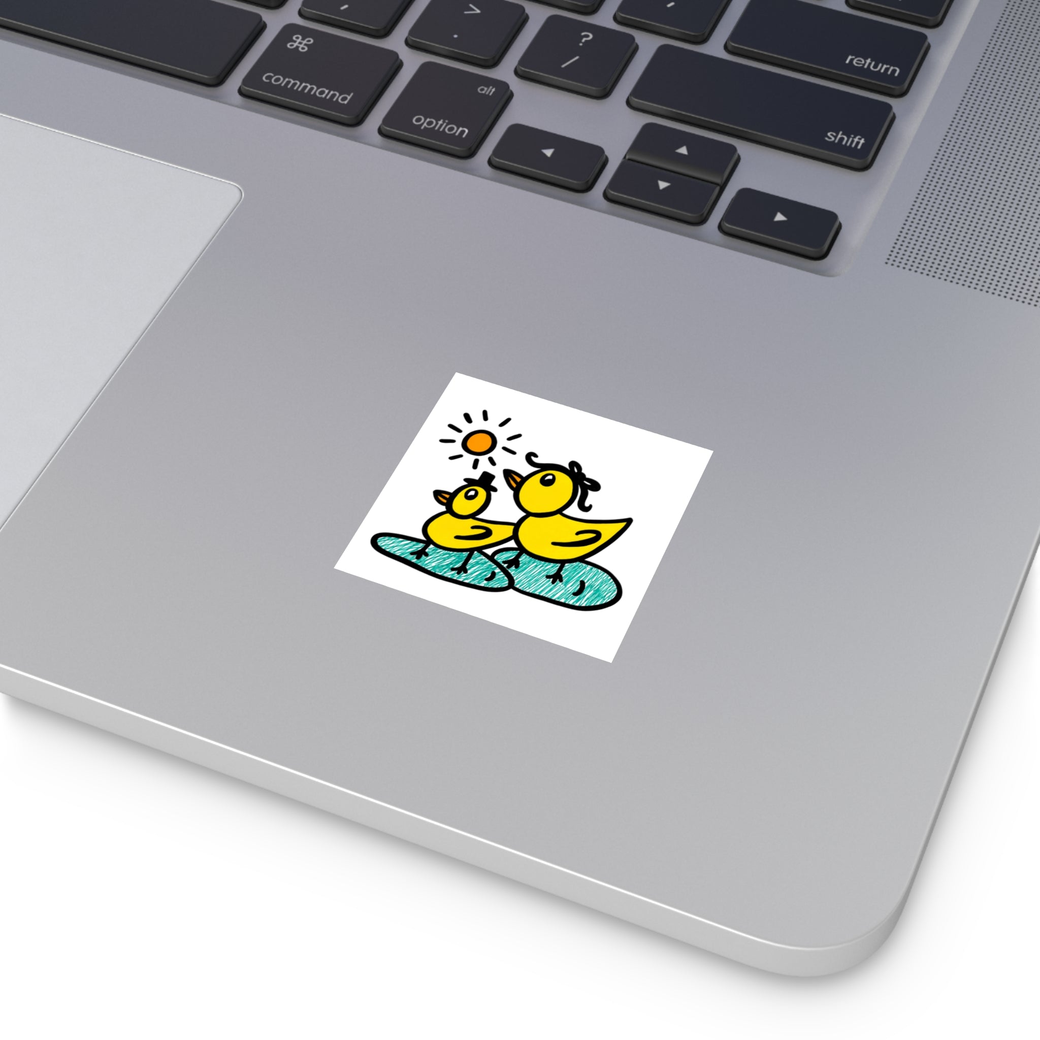 Cute Duck Sticker, Hand Drawn Duckling Sticker, Whimsical Yellow Duck Vinyl Sticker, Cute Animal Decal