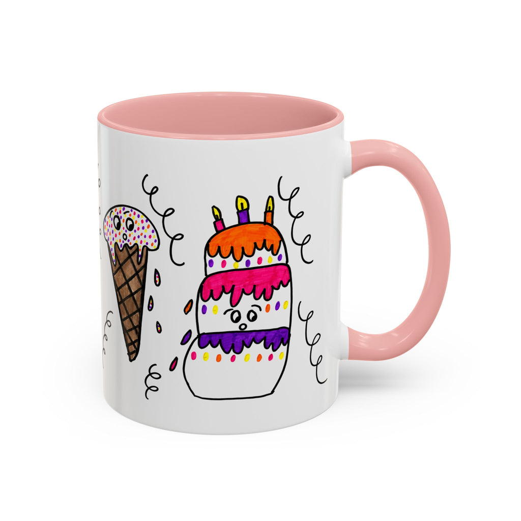 Hand-Drawn Cute Doodle Ice Cream & Cake Mug | Accent Coffee Mug