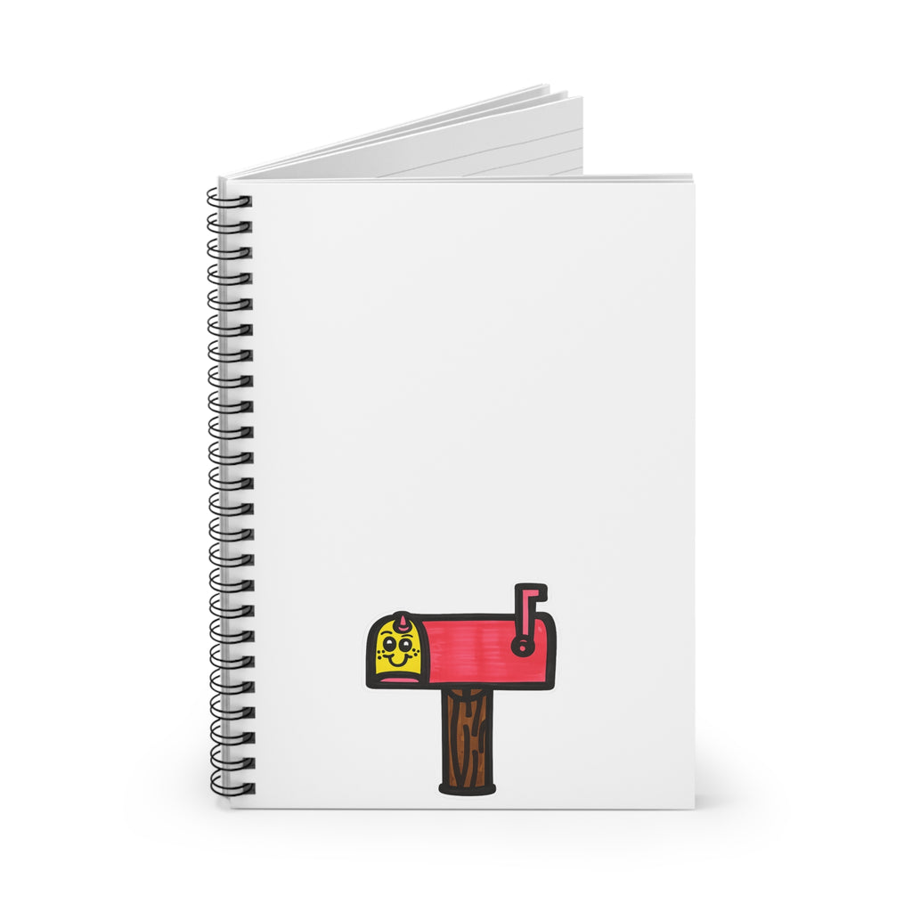 Hand-Drawn Cute Mailbox Illustration Spiral Notebook | Ruled Lined Journal
