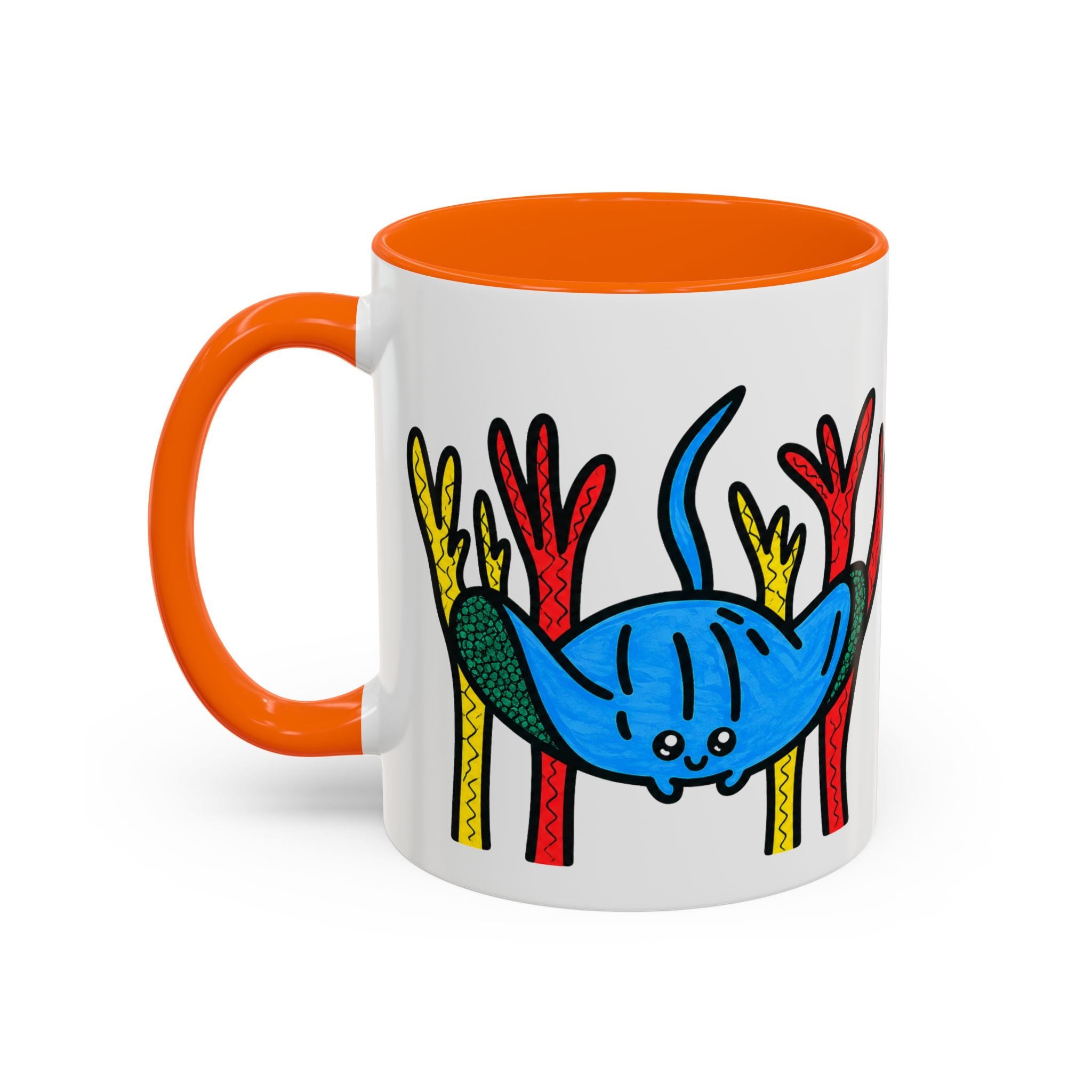 Hand-Drawn Blue Stingray Illustration Mug | Accent Coffee Mug (11, 15oz)