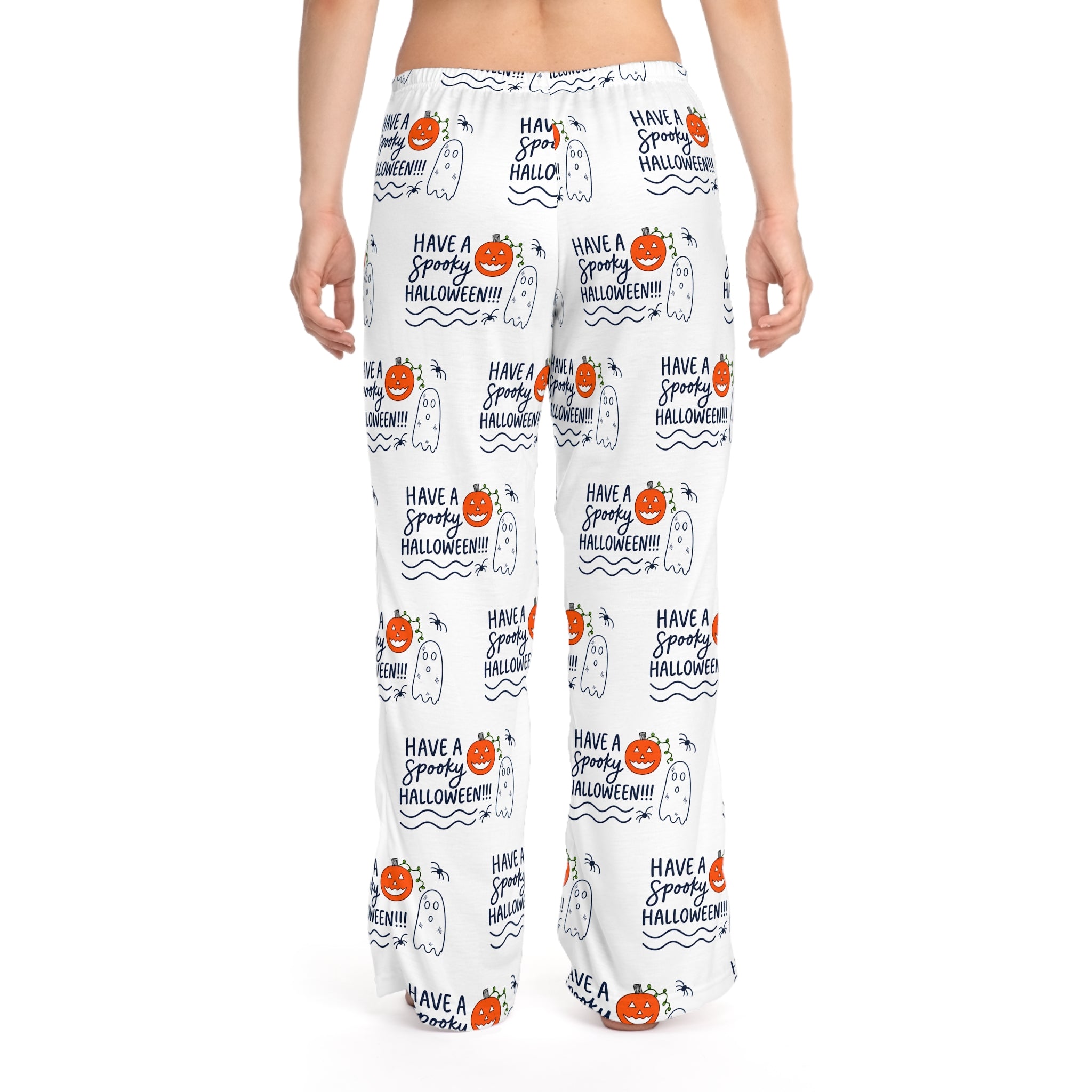 Hand-Drawn Have a Spooky Halloween Pattern Pajama Pants | Halloween Pajama Pants