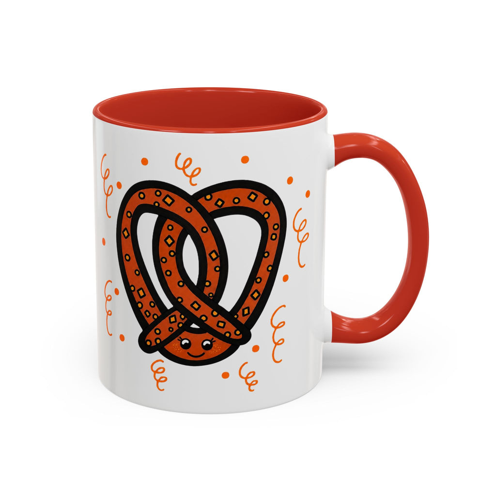 Hand-Drawn Orange Pattern Pretzel mug | Accent Coffee Mug 11oz 15oz
