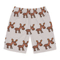 Hand-Drawn Cartoon Moose Pattern Board Shorts | Men's Swim Trunks, All-Over Print