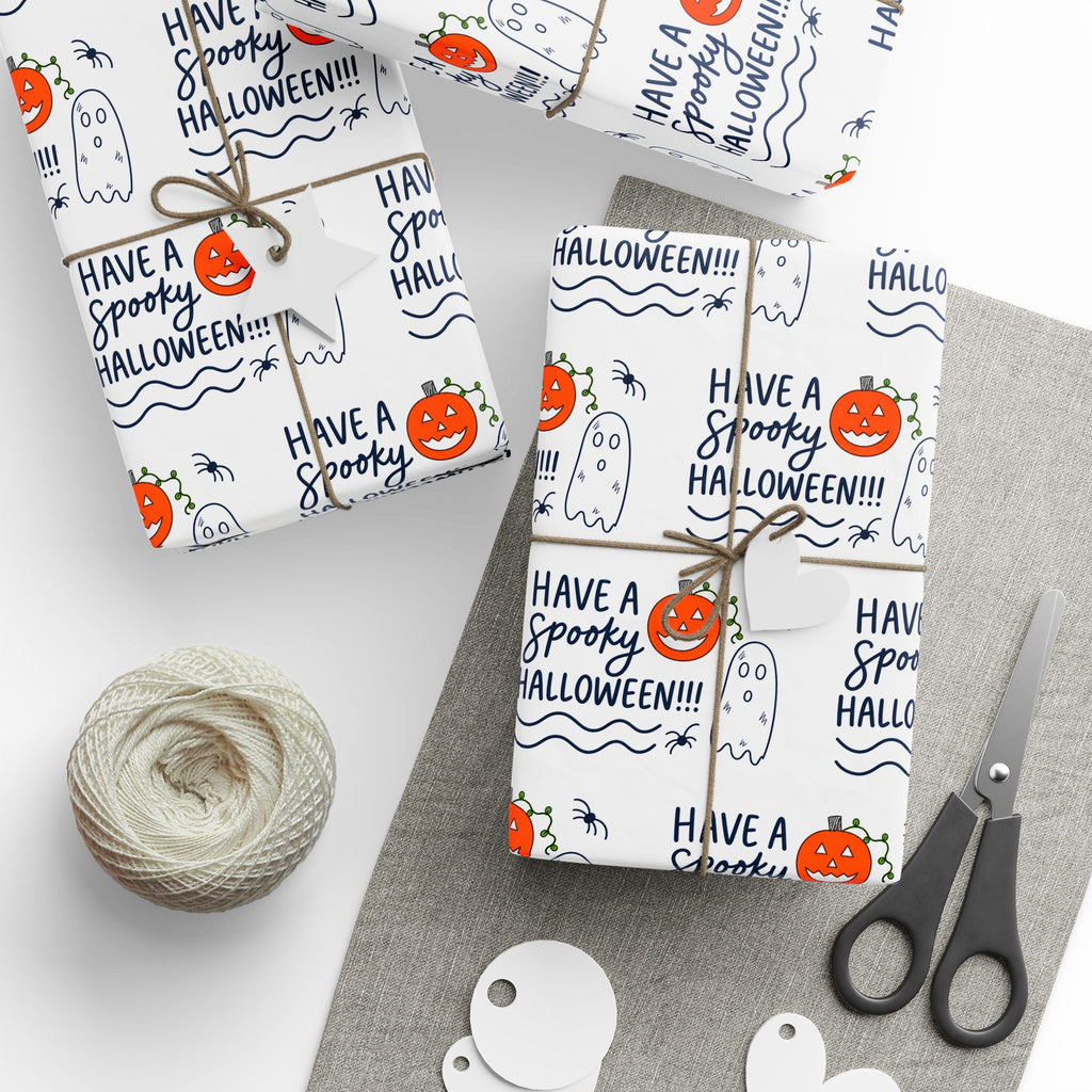 Hand-Drawn Have a Spooky Halloween Pattern Wrapping Papers | Pumpkin Ghosts, Trick or Treat