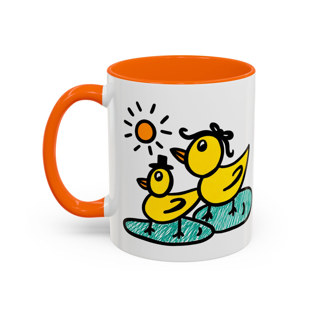 Hand-Drawn Cute Ducks in Pond Mug | Accent Coffee Mug 11oz 15oz