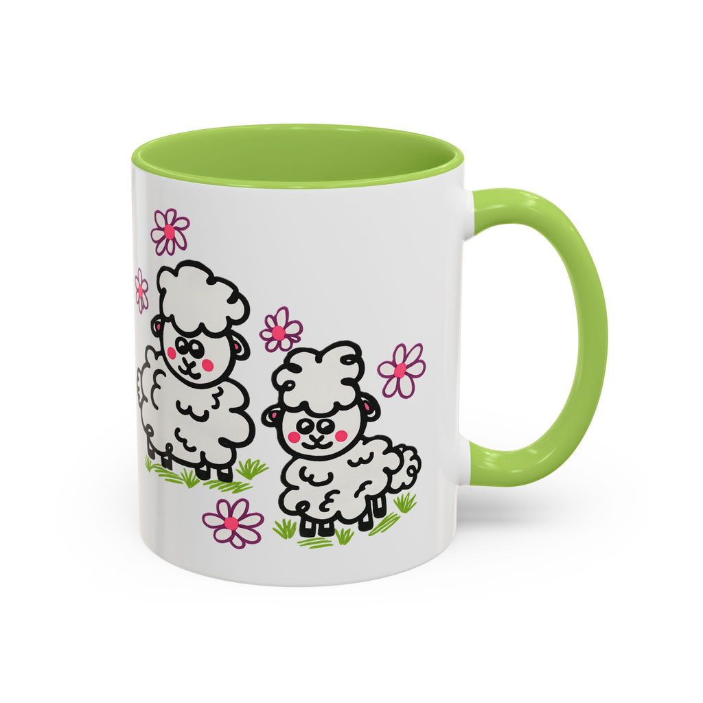 Hand-Drawn Cute Cartoon Sheep Pattern Mug | Accent Coffee Mug