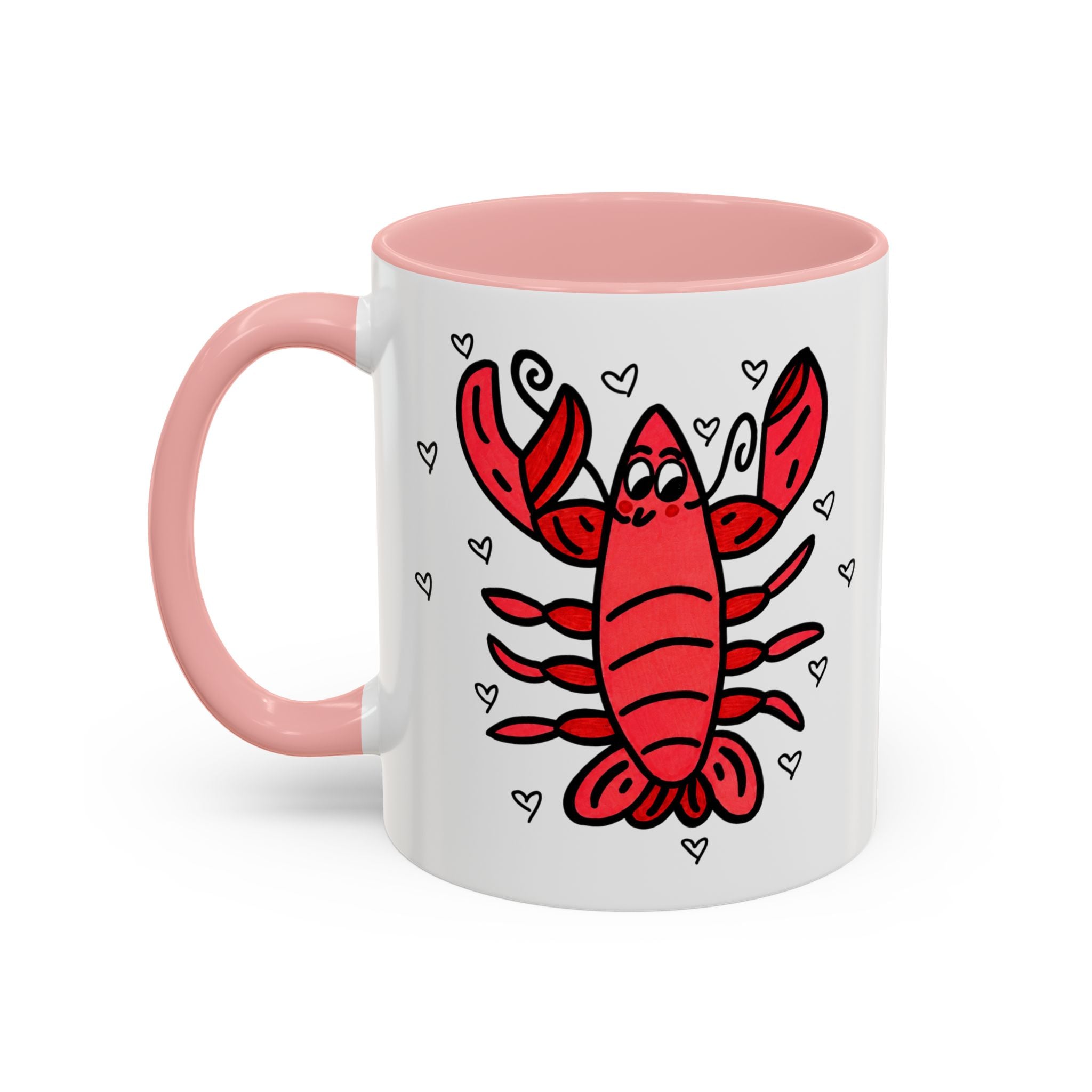 Hand-Drawn Cute Red Lobster Mug | Accent Coffee Mug 11oz 15oz