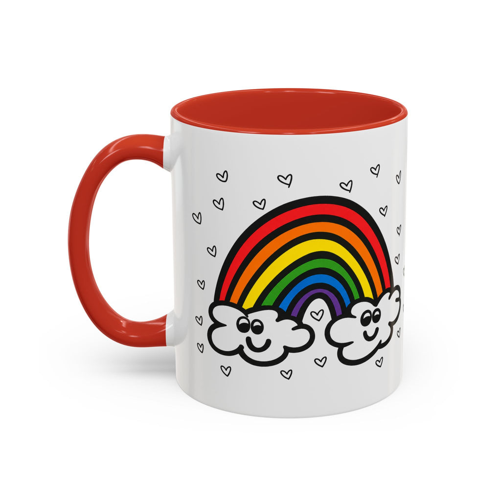 Hand-Drawn Smiling Rainbow Clouds mug | Accent Coffee Mug 11oz or 15oz