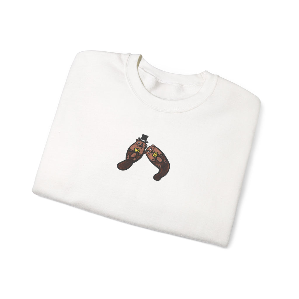 Hand-Drawn Otter and Seashell Sweatshirt | Coastal Animal Illustration