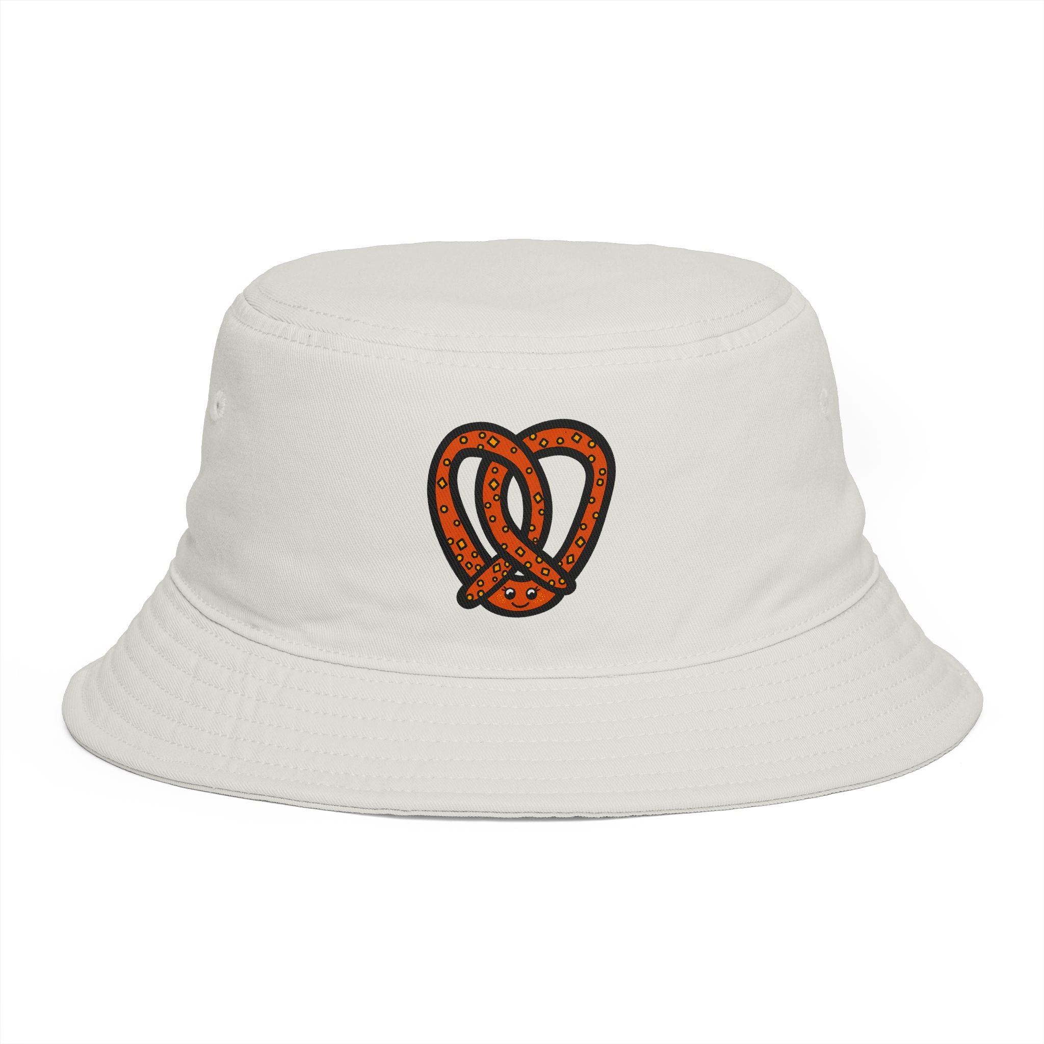 Hand-Drawn Pretzel Illustration Bucket Hat | Snack Food Graphic, Bakery Theme