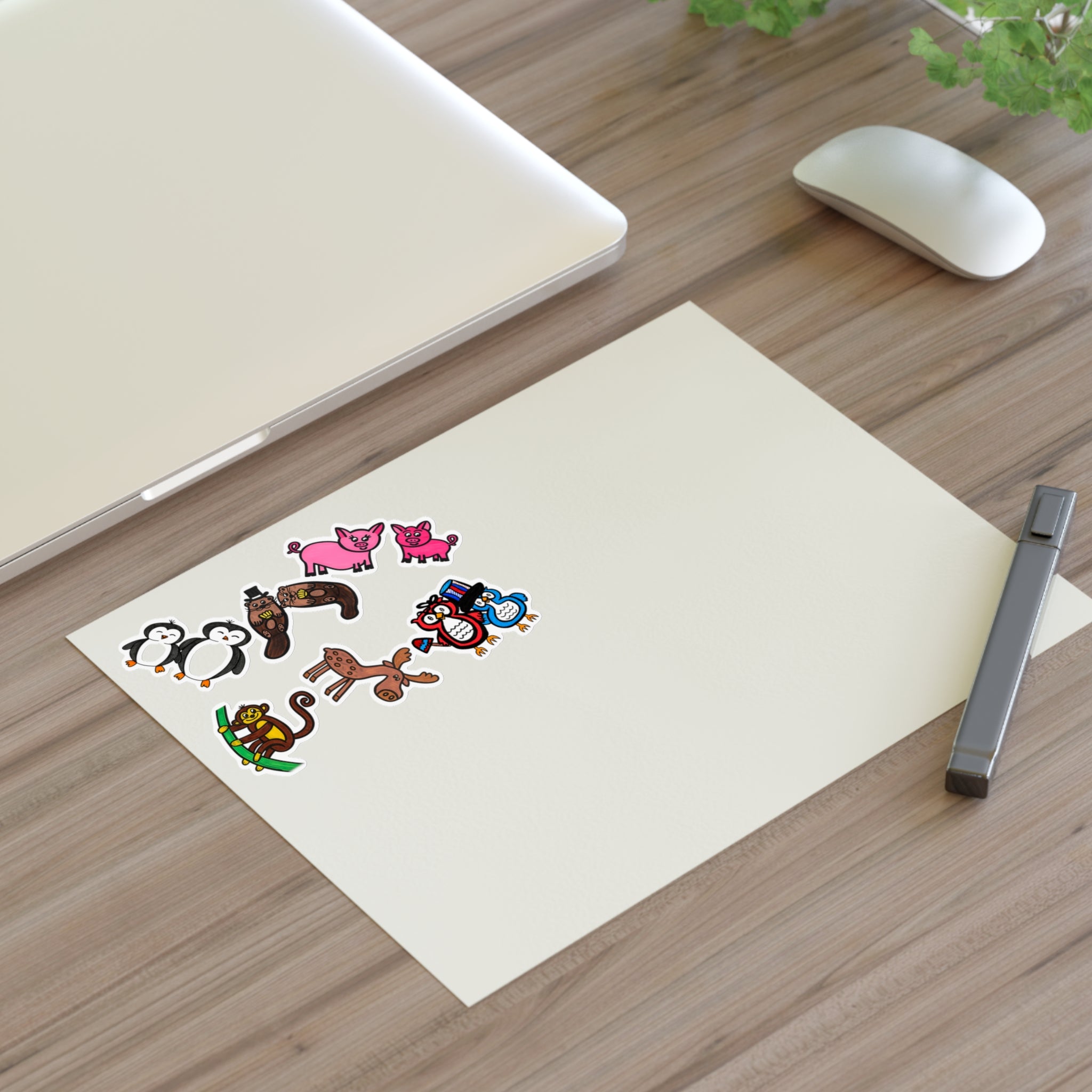 Hand-Drawn Cartoon Animal Characters Sticker Sheet | Sticker Sheets