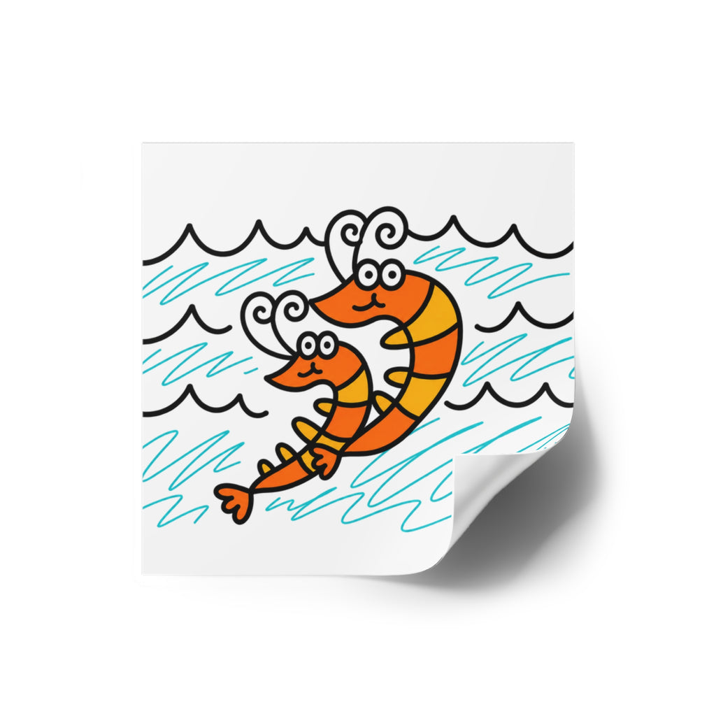 Cute Shrimp Sticker, Hand Drawn Ocean Vinyl Sticker, Whimsical Coastal Shrimp Decal, Cute Sea Life Sticker
