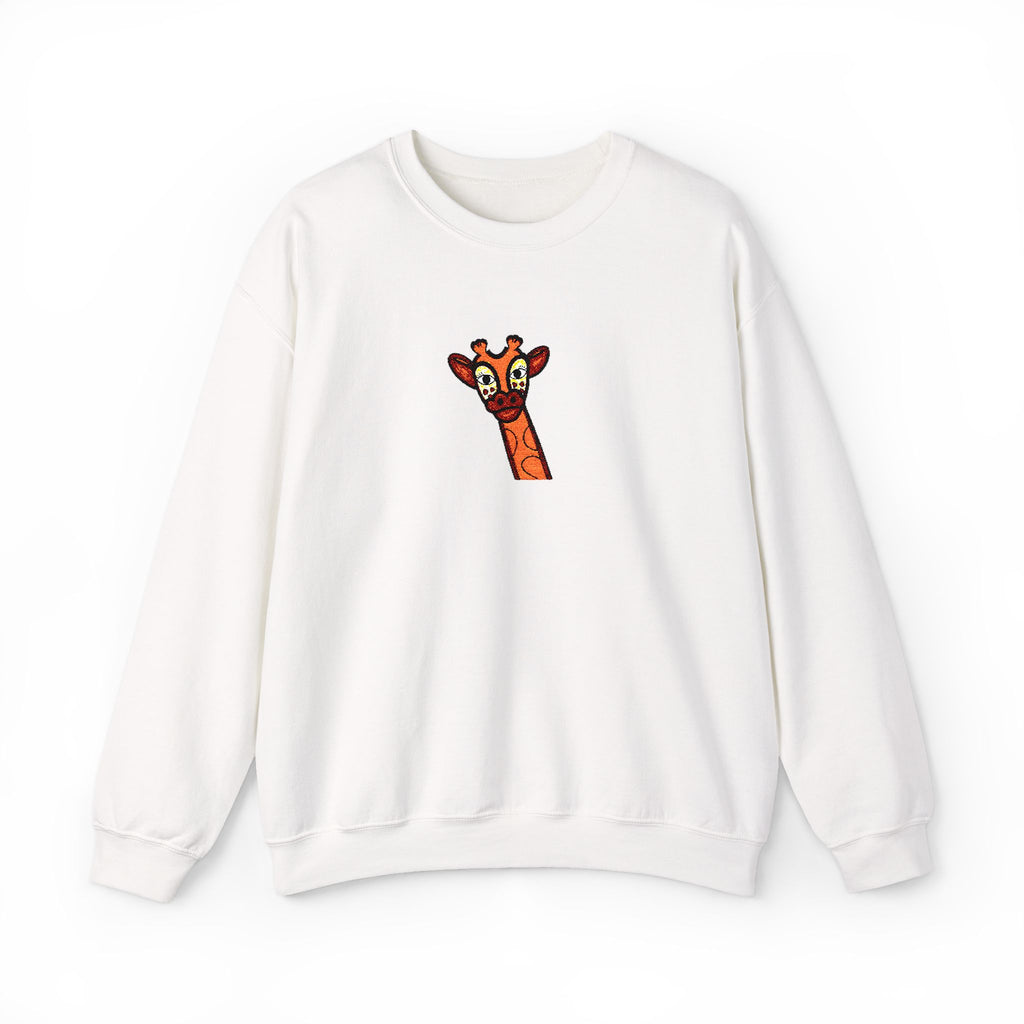 Hand-Drawn Cute Giraffe Neck Illustration Sweatshirt | Minimal Animal Crewneck