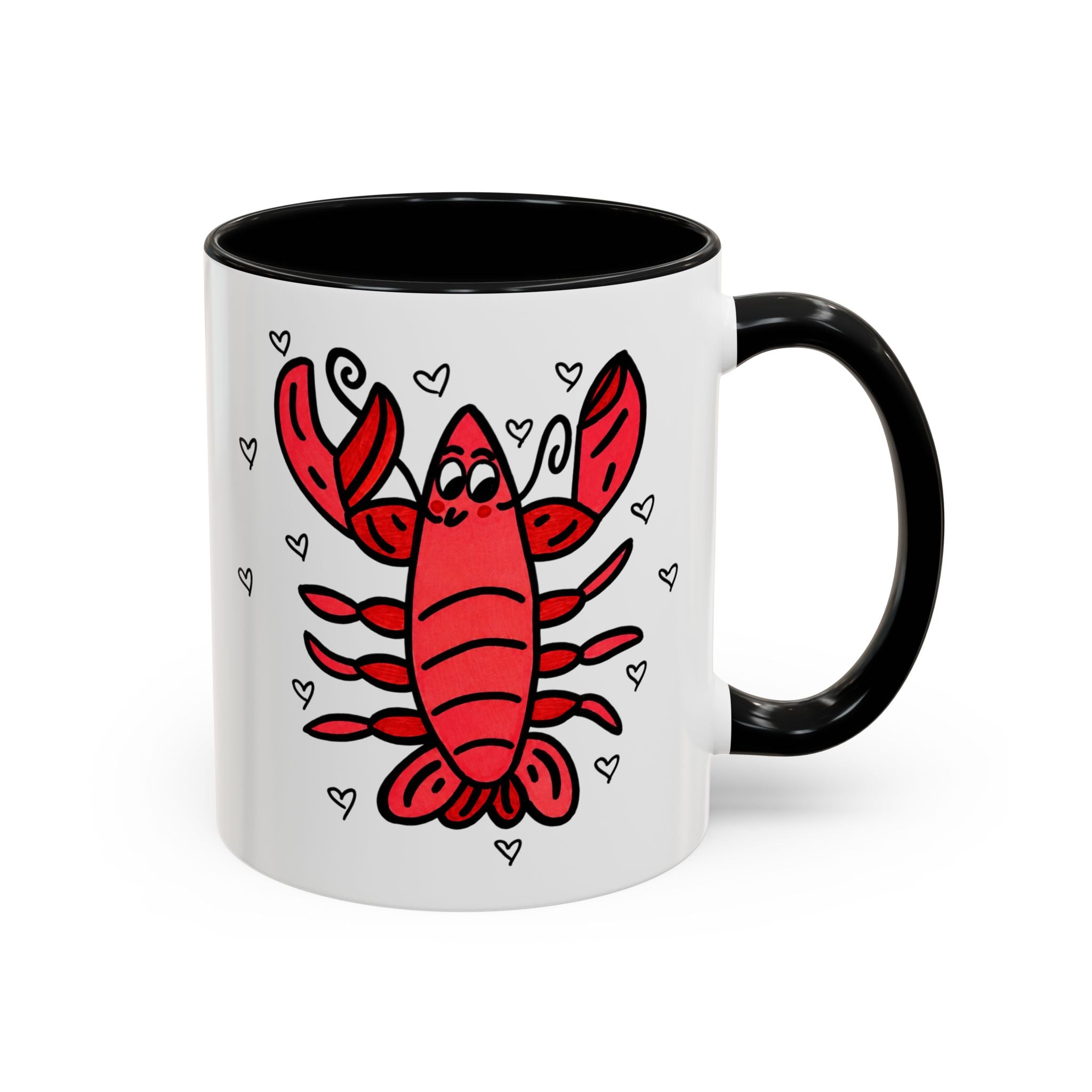 Hand-Drawn Cute Red Lobster Mug | Accent Coffee Mug 11oz 15oz