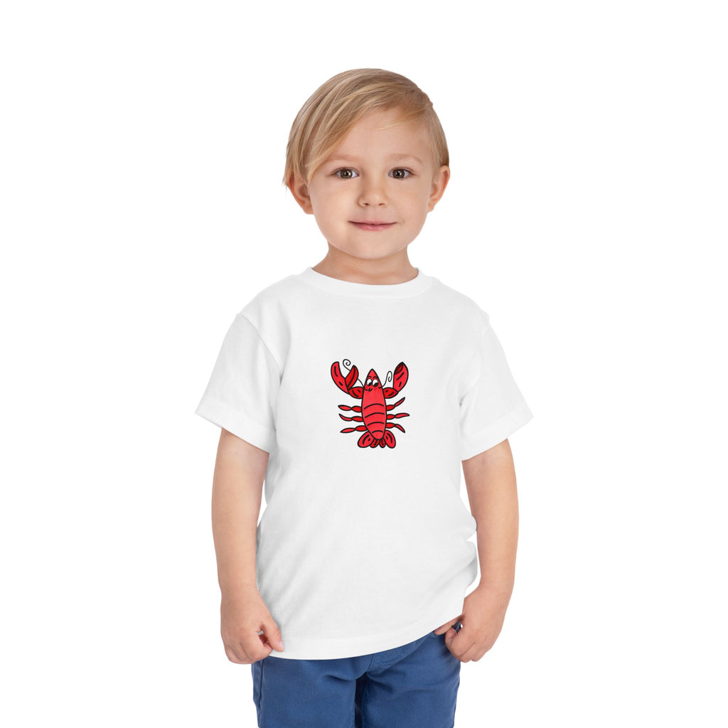 Hand-Drawn Cute Red Lobster Toddler Tee | Kids Sea Life Shirt