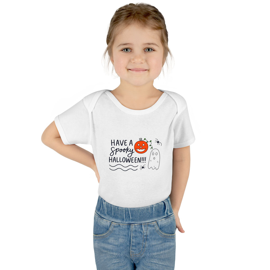 Hand-Drawn Have a Spooky Halloween ghost pumpkin infant bodysuit | Halloween baby onesie