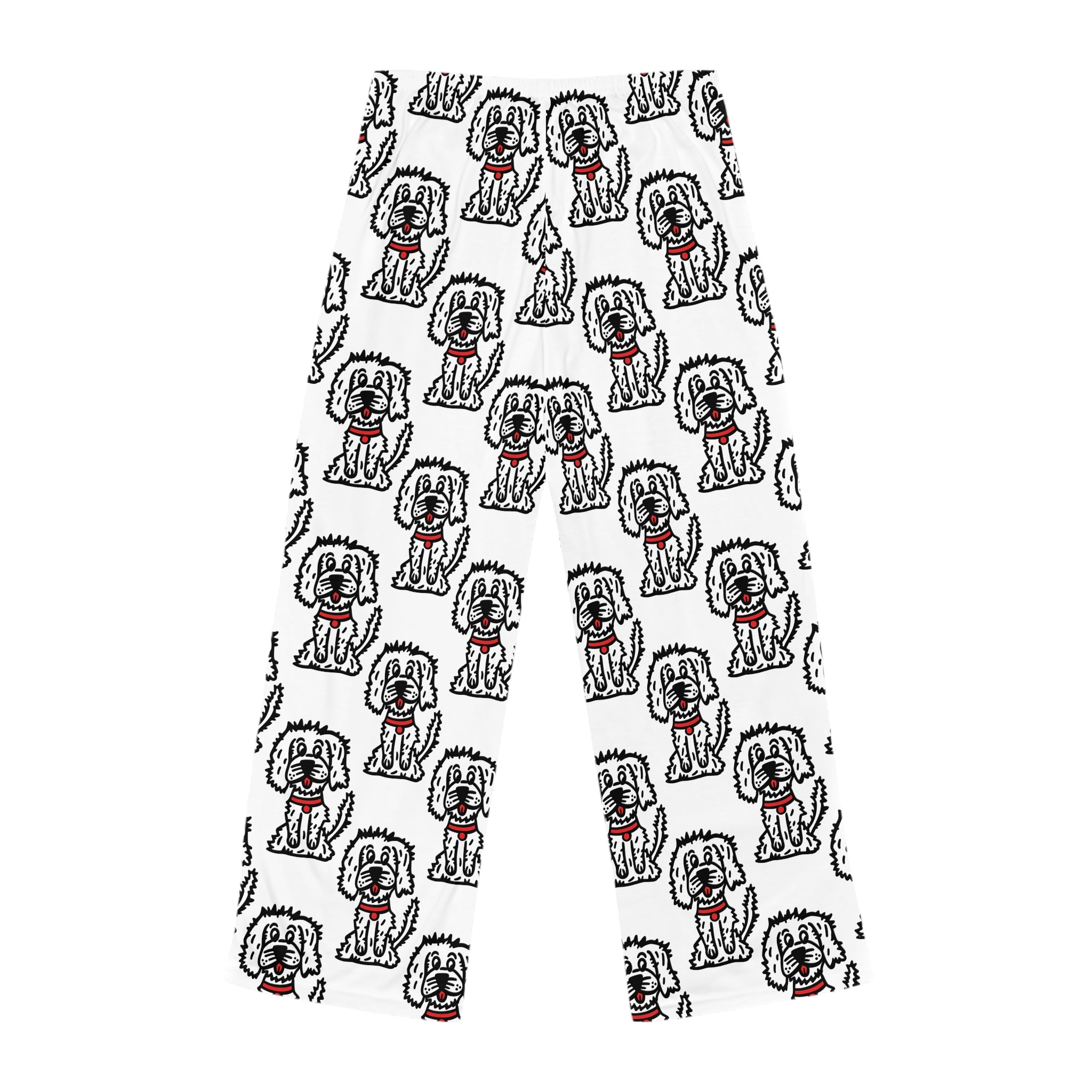 Hand-Drawn Puppy Pattern Pajama Pants | Cute Dog All-Over Print